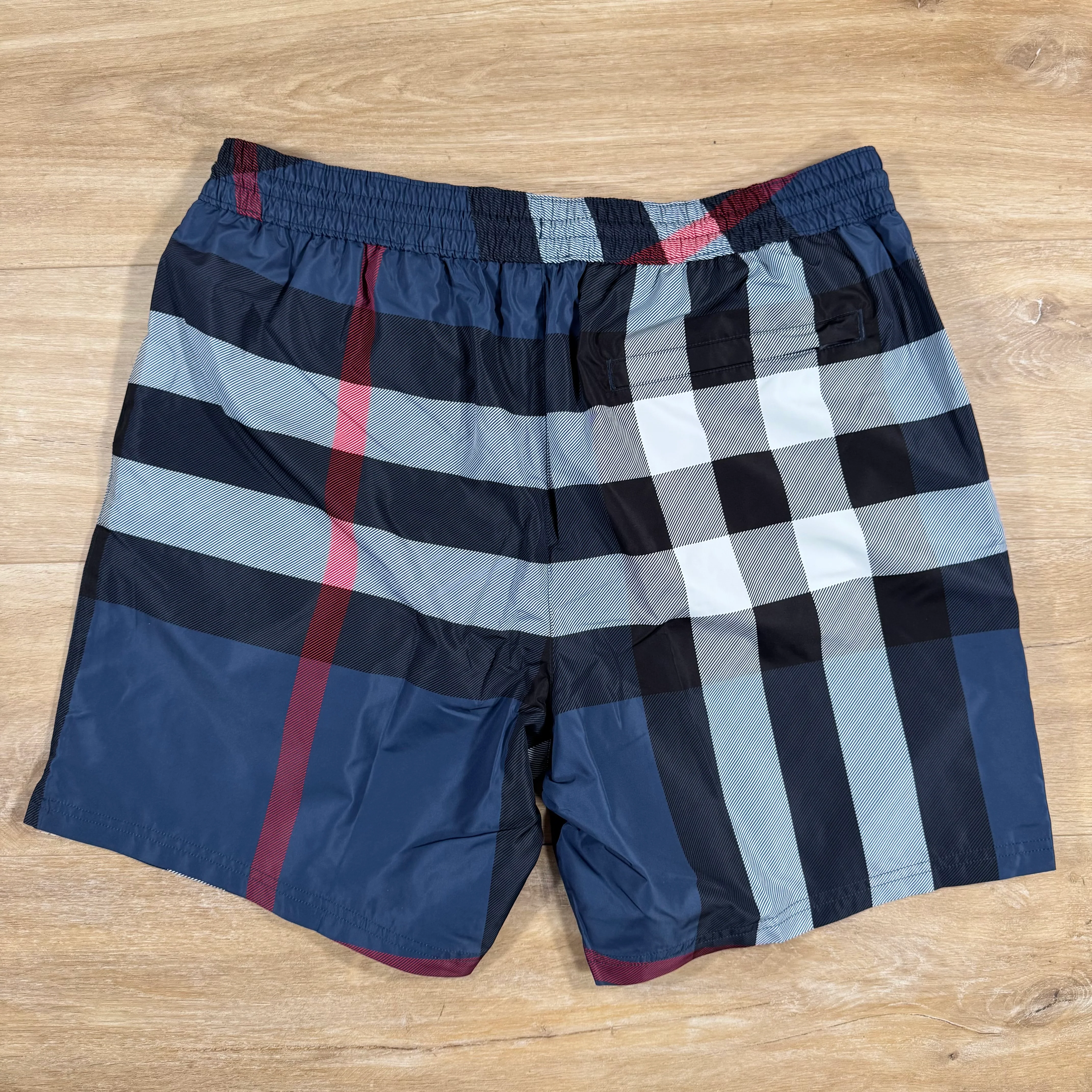 Burberry Check Swim Shorts in Carbon Blue - Image 4