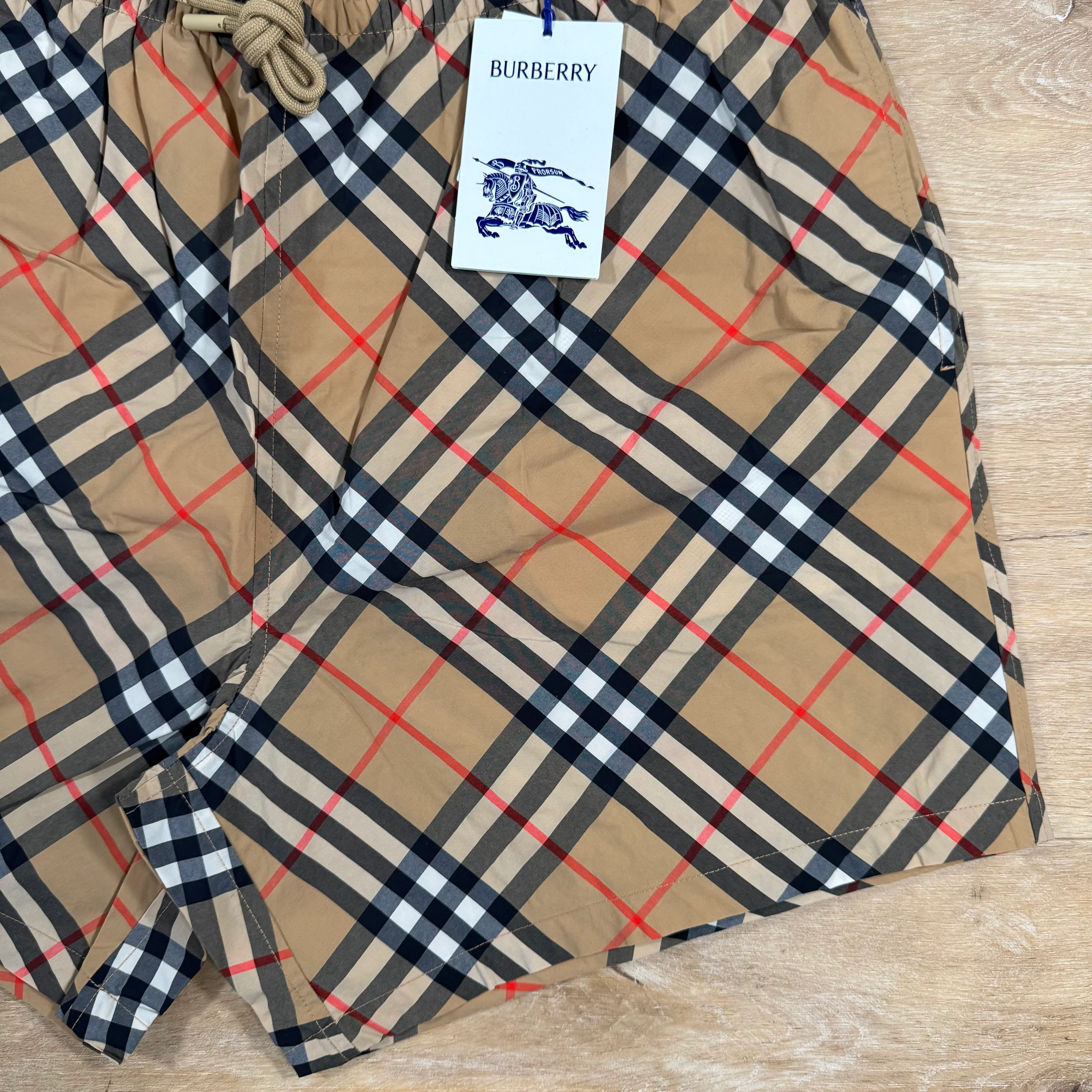 Burberry Check Swim Shorts in Sand - Image 3
