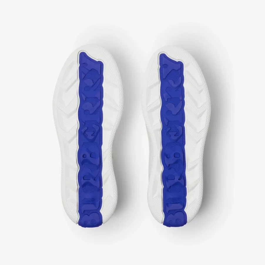 Burberry Check Terrace Sneakers in White / Sand - Image 5