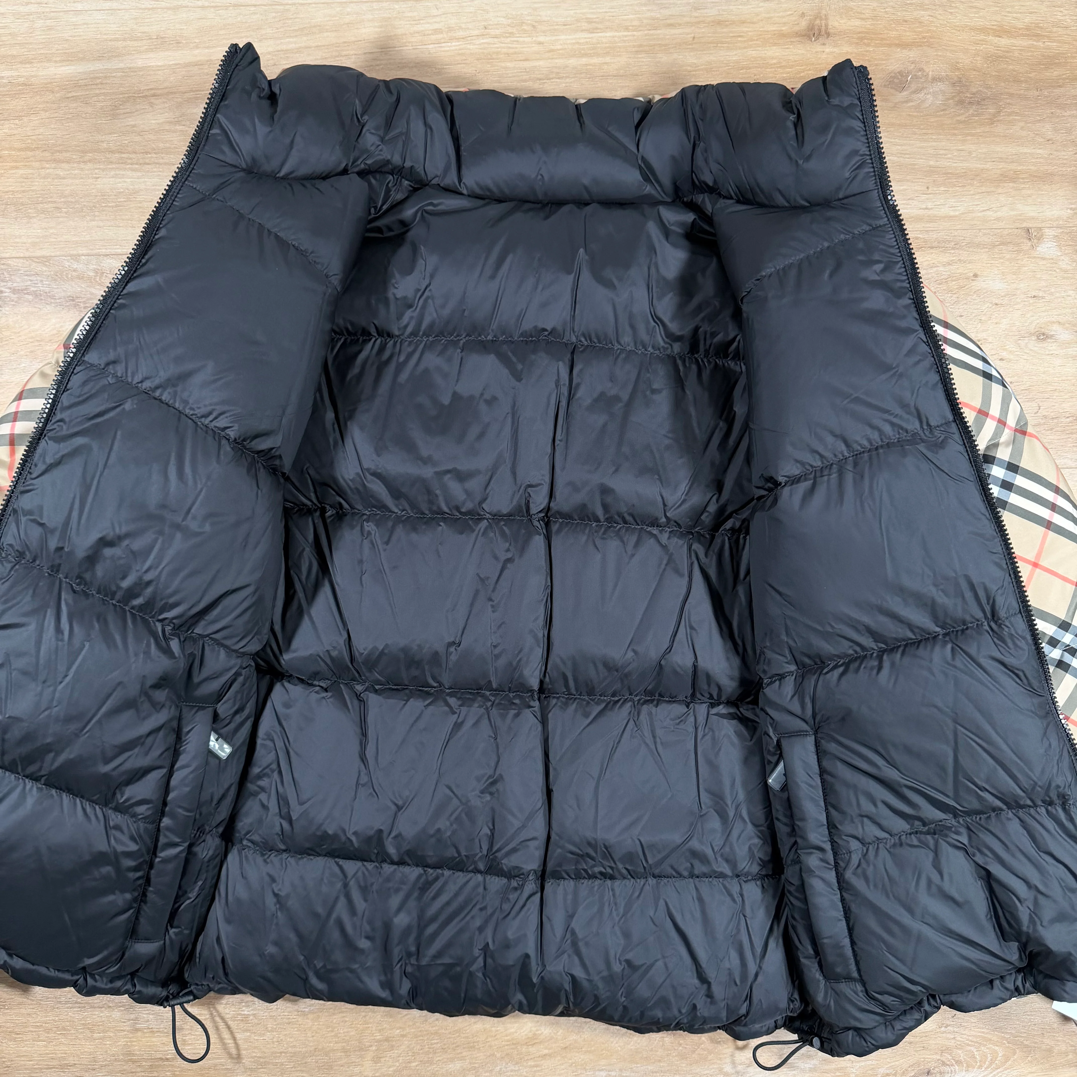 Burberry Reversible Check Snowdon Puffer Jacket in Sand Beige - Image 6