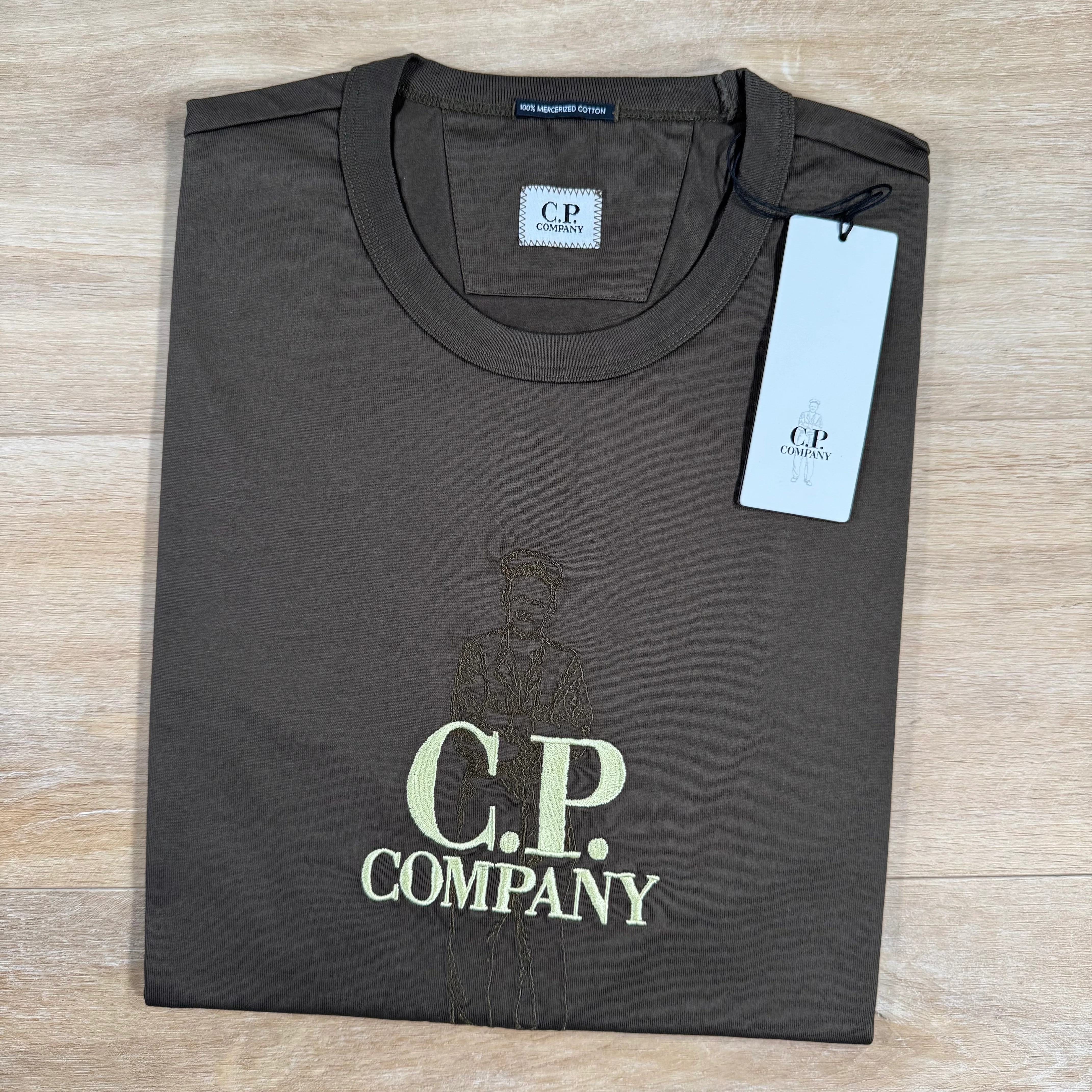 C.P. Company 30/2 Mercerized Jersey Twisted British Sailor T-Shirt in Ivy Green - Image 3