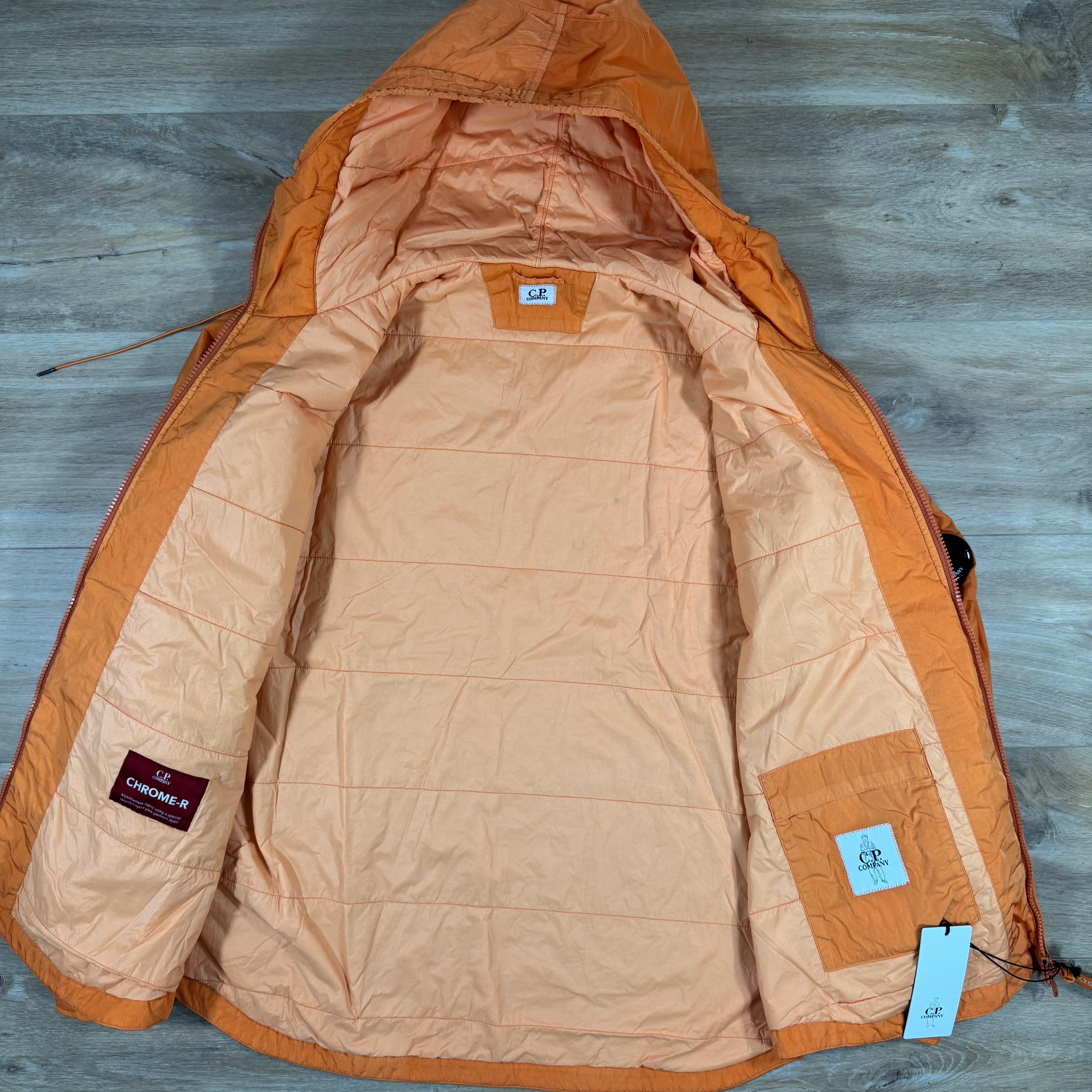 C.P. Company Chrome-R Hooded Zipped Lens Overshirt in Russet Orange - Image 4