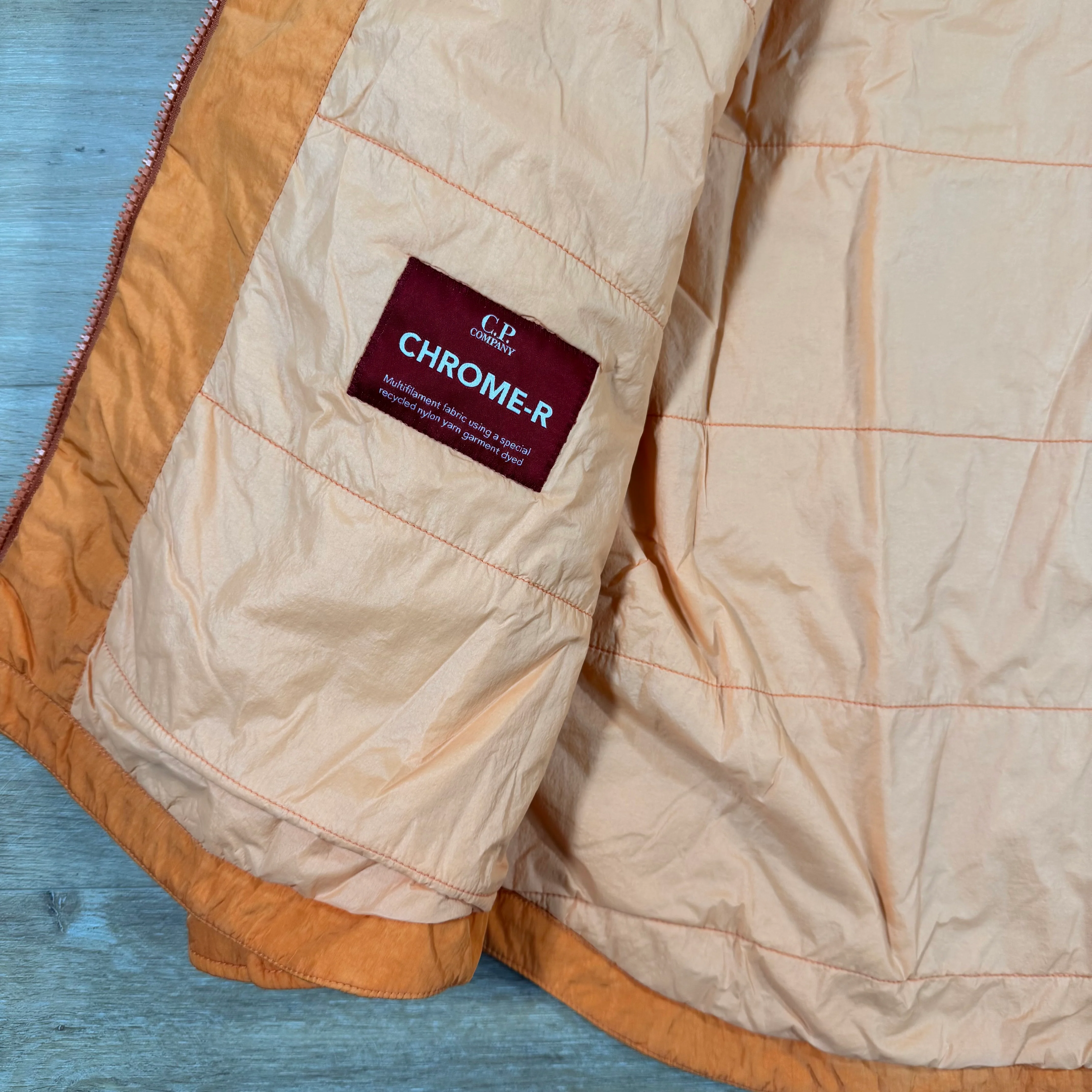C.P. Company Chrome-R Hooded Zipped Lens Overshirt in Russet Orange - Image 6