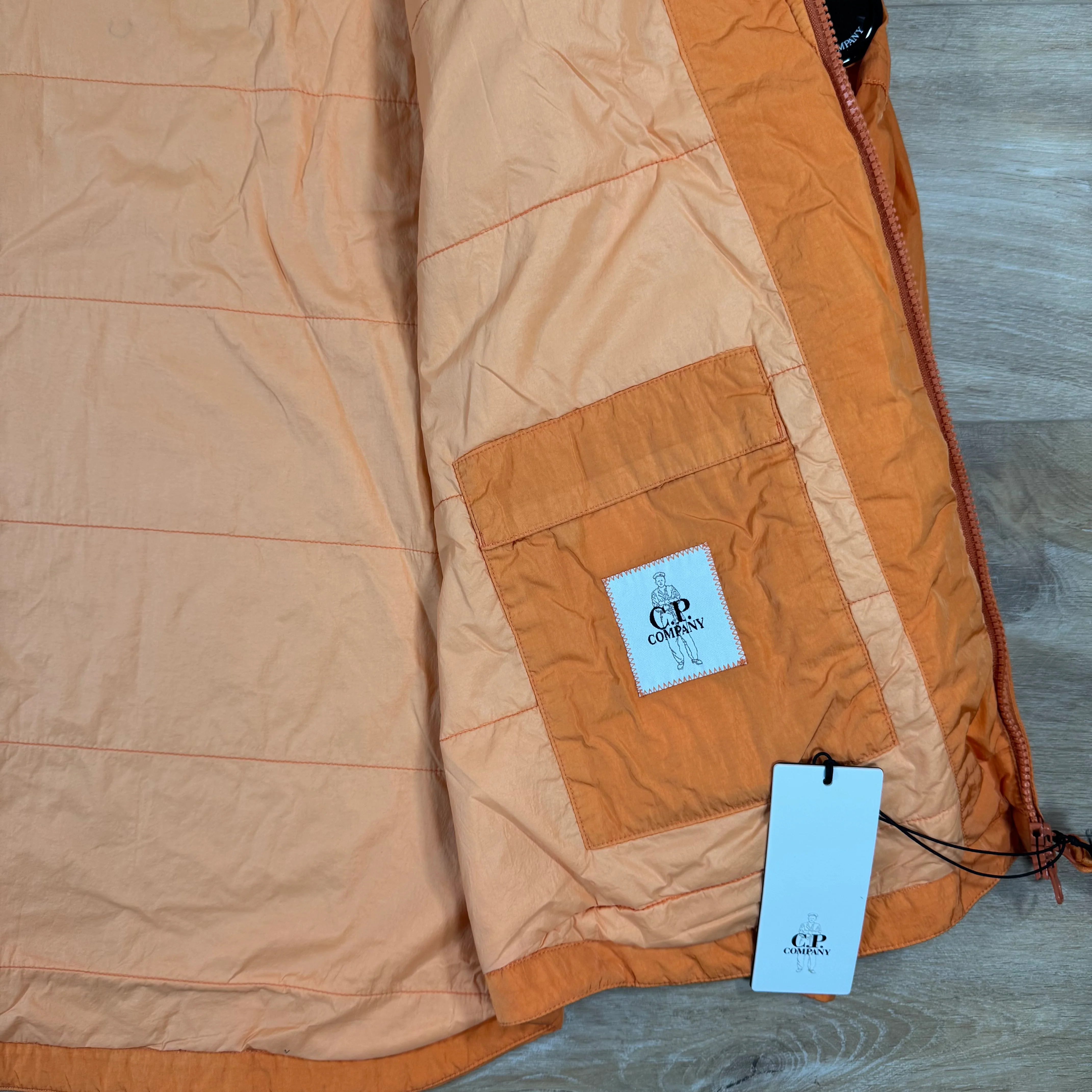C.P. Company Chrome-R Hooded Zipped Lens Overshirt in Russet Orange - Image 7