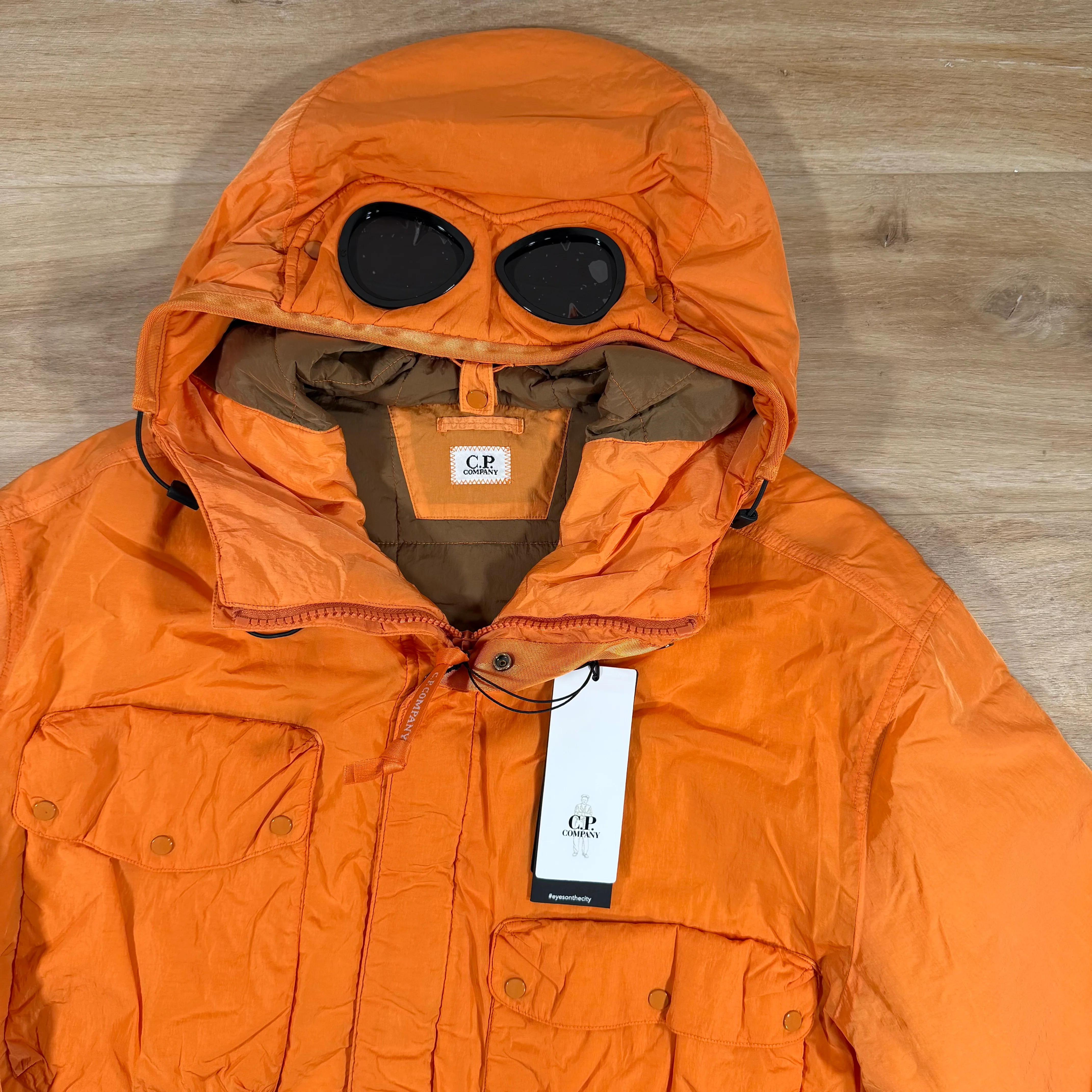 C.P. Company Chrome-R Padded Goggle Jacket in Russet Orange - Image 2