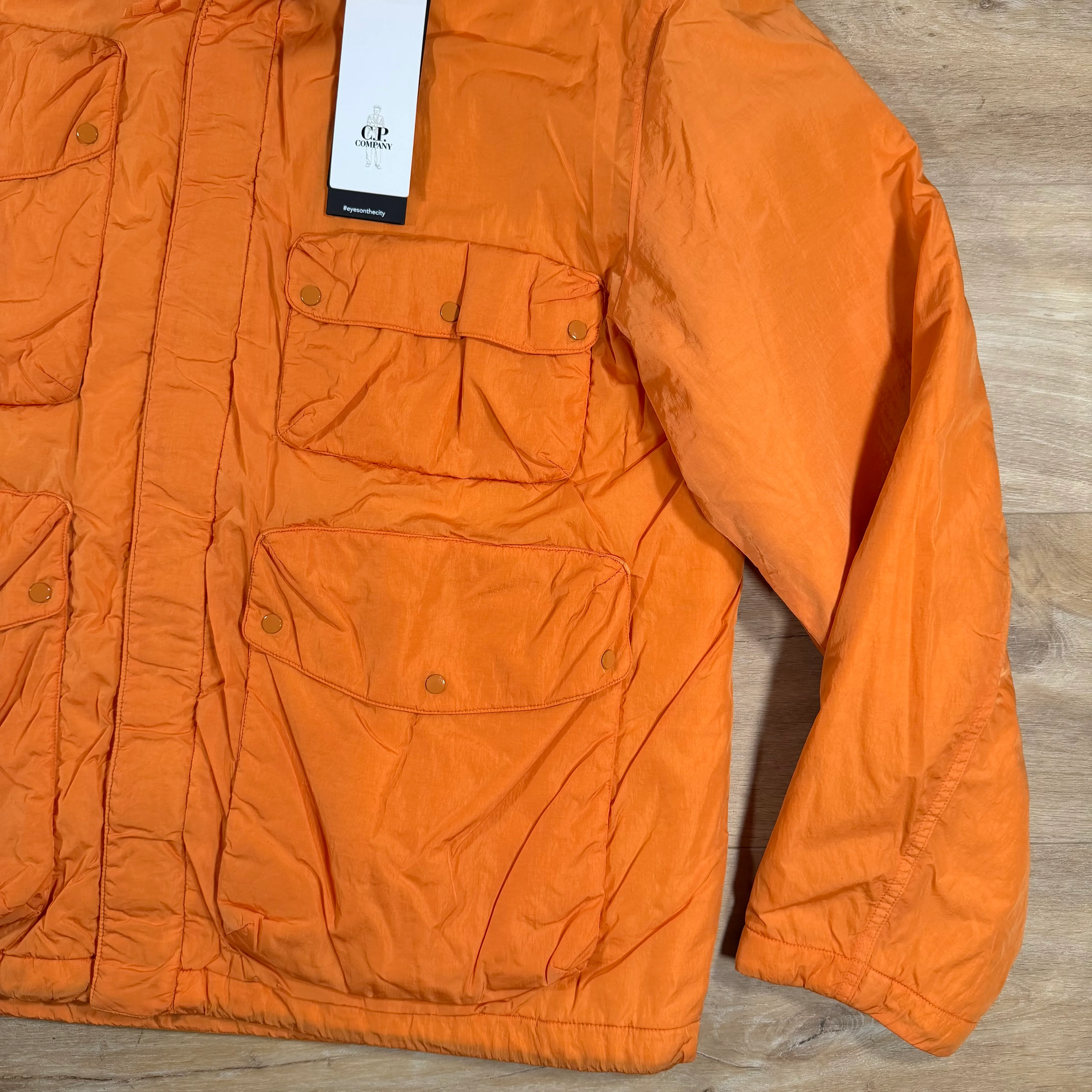 C.P. Company Chrome-R Padded Goggle Jacket in Russet Orange - Image 3