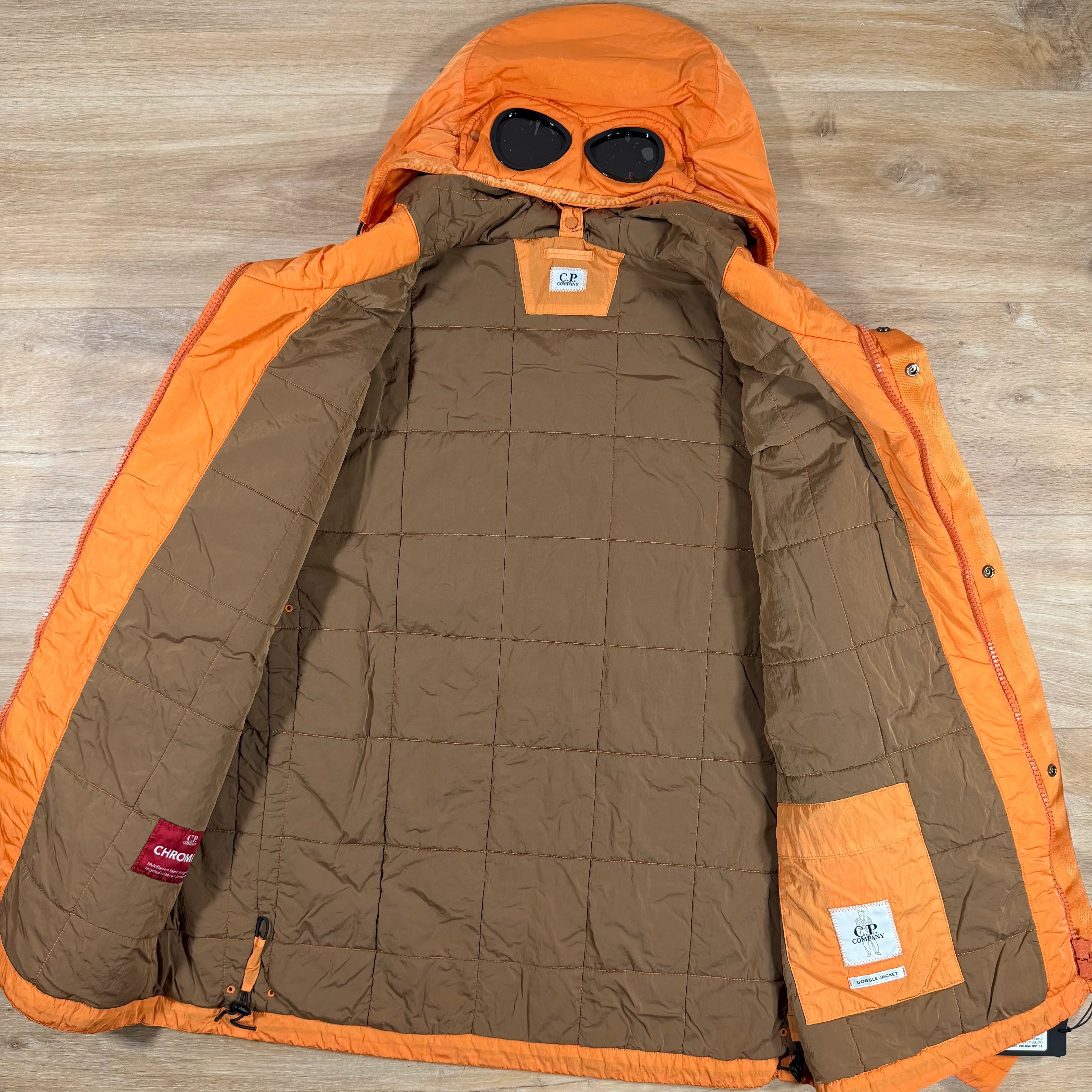 C.P. Company Chrome-R Padded Goggle Jacket in Russet Orange - Image 4