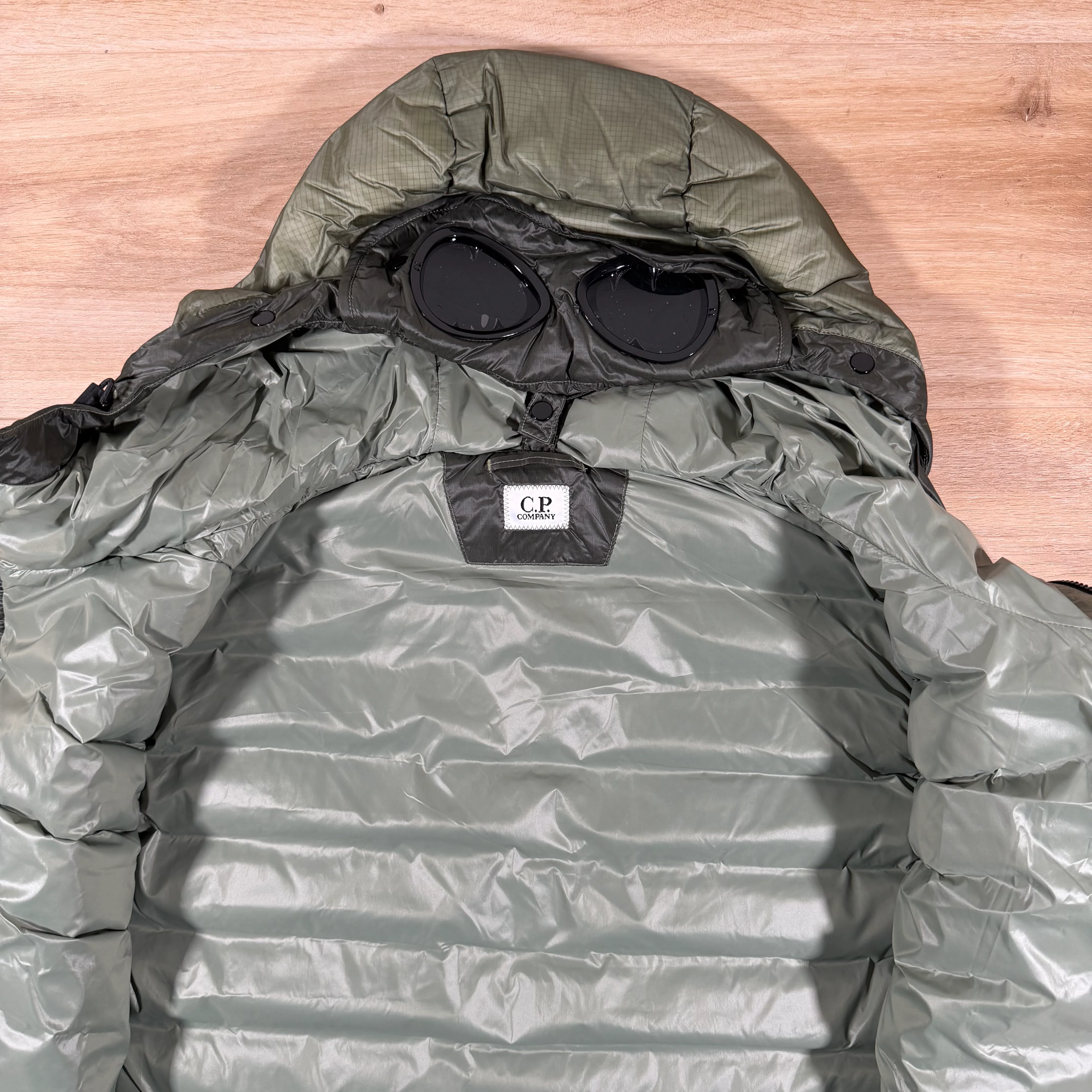 C.P. Company D.D. Shell Goggle Down Gilet in Seagrass - Green - Image 6
