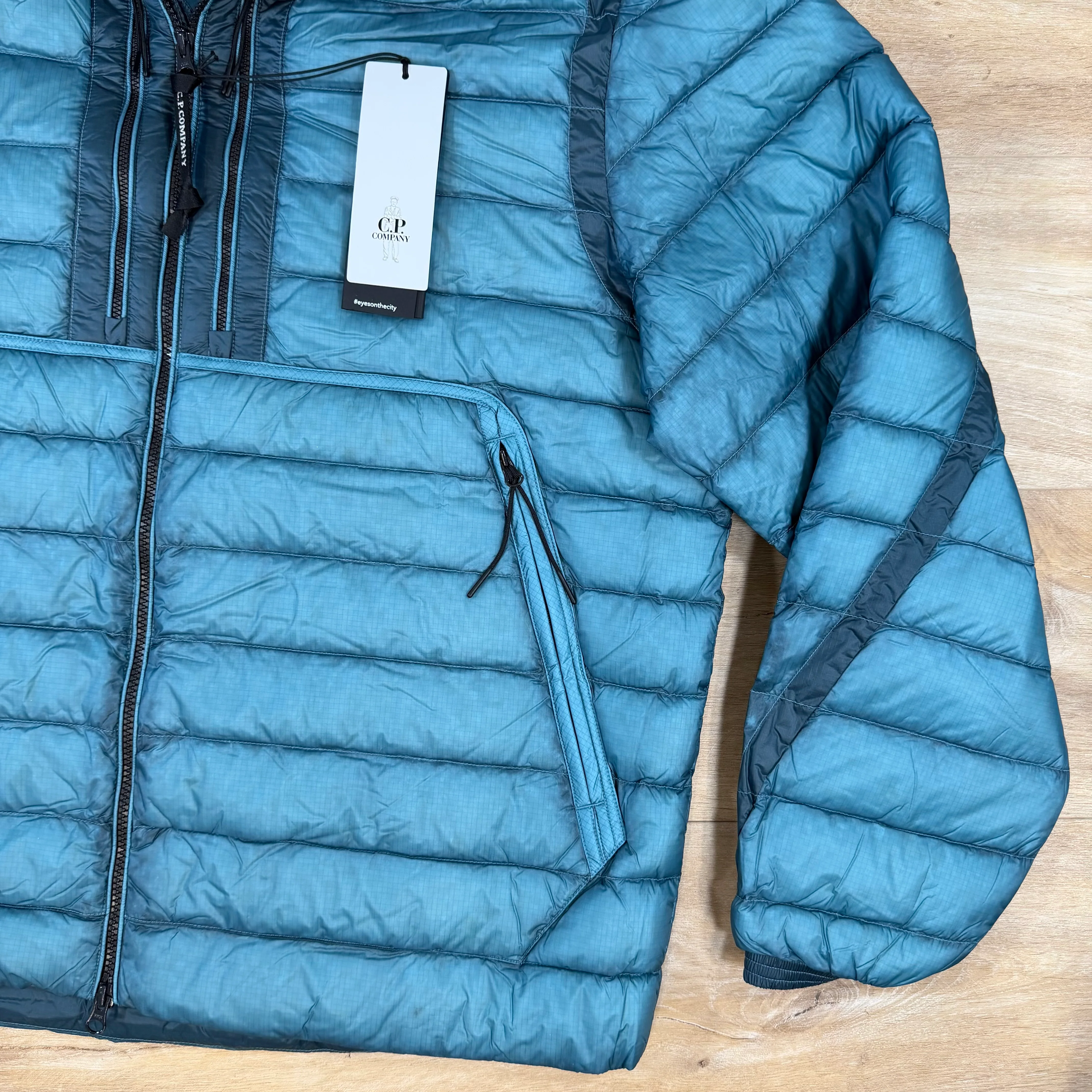 C.P. Company D.D. Shell Goggle Down Jacket in Aegean Blue - Image 3