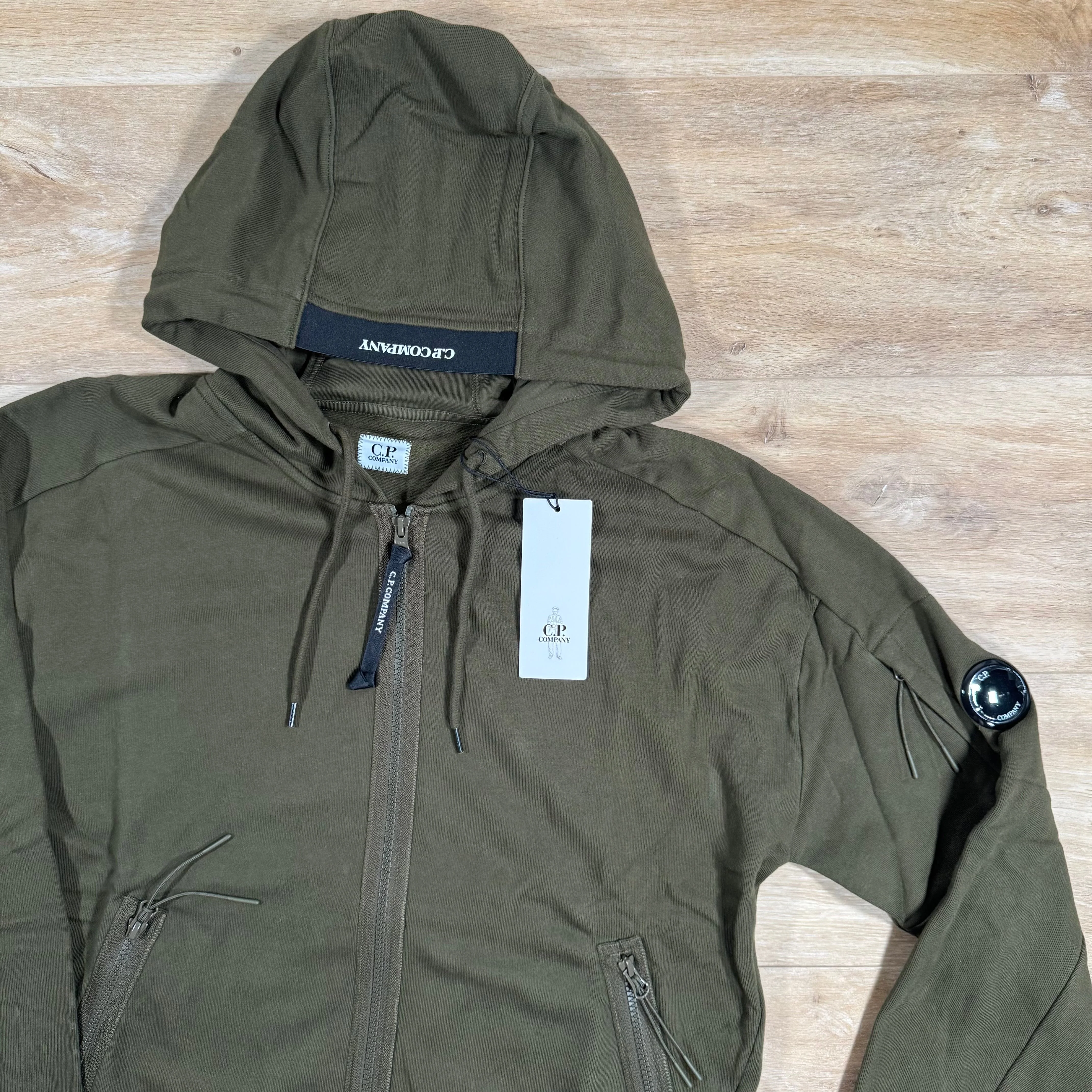 C.P. Company Diagonal Raised Zipped Lens Hoodie in Ivy Green - Image 2