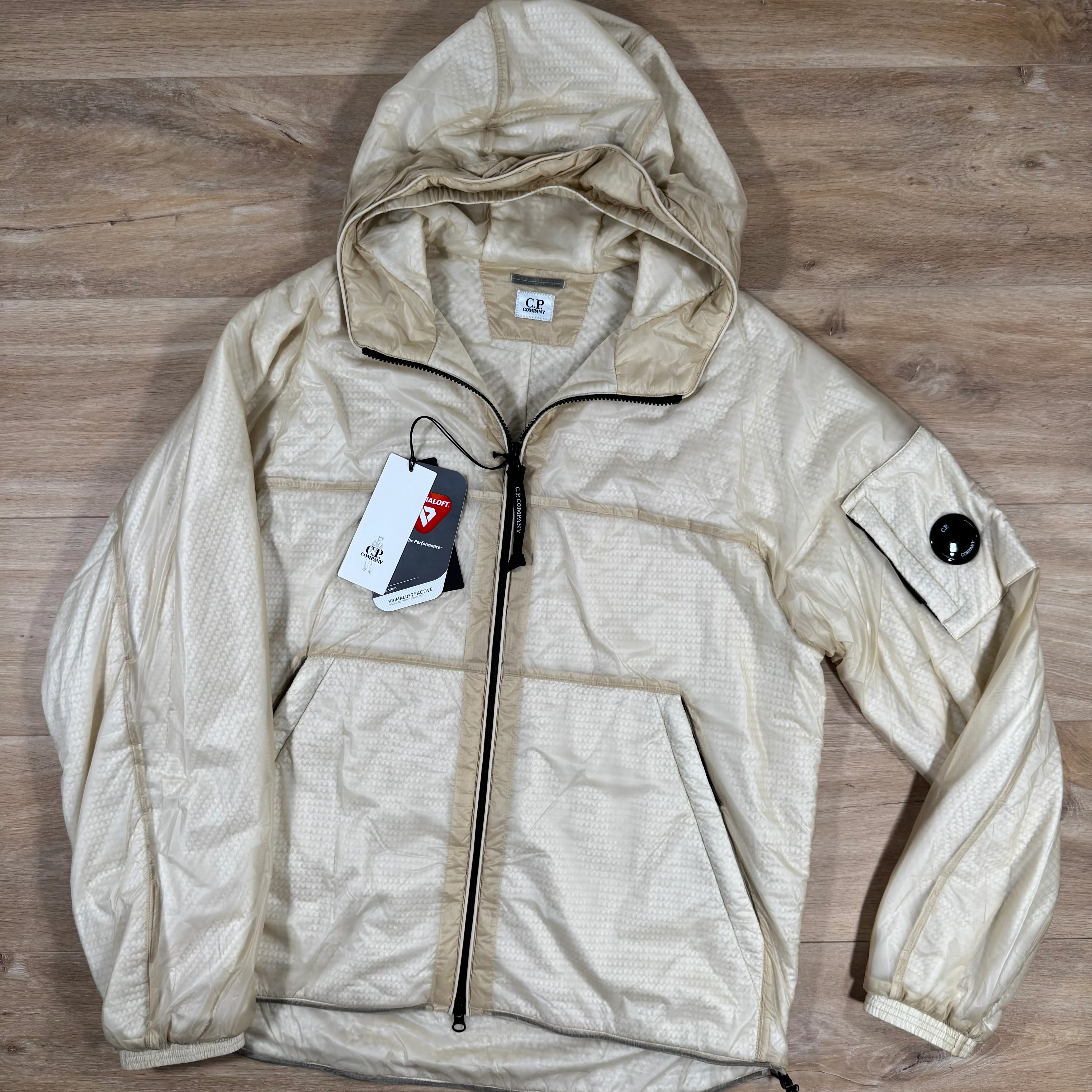 C.P. Company Nada Shell Lens Padded Jacket in Pistachio Shell