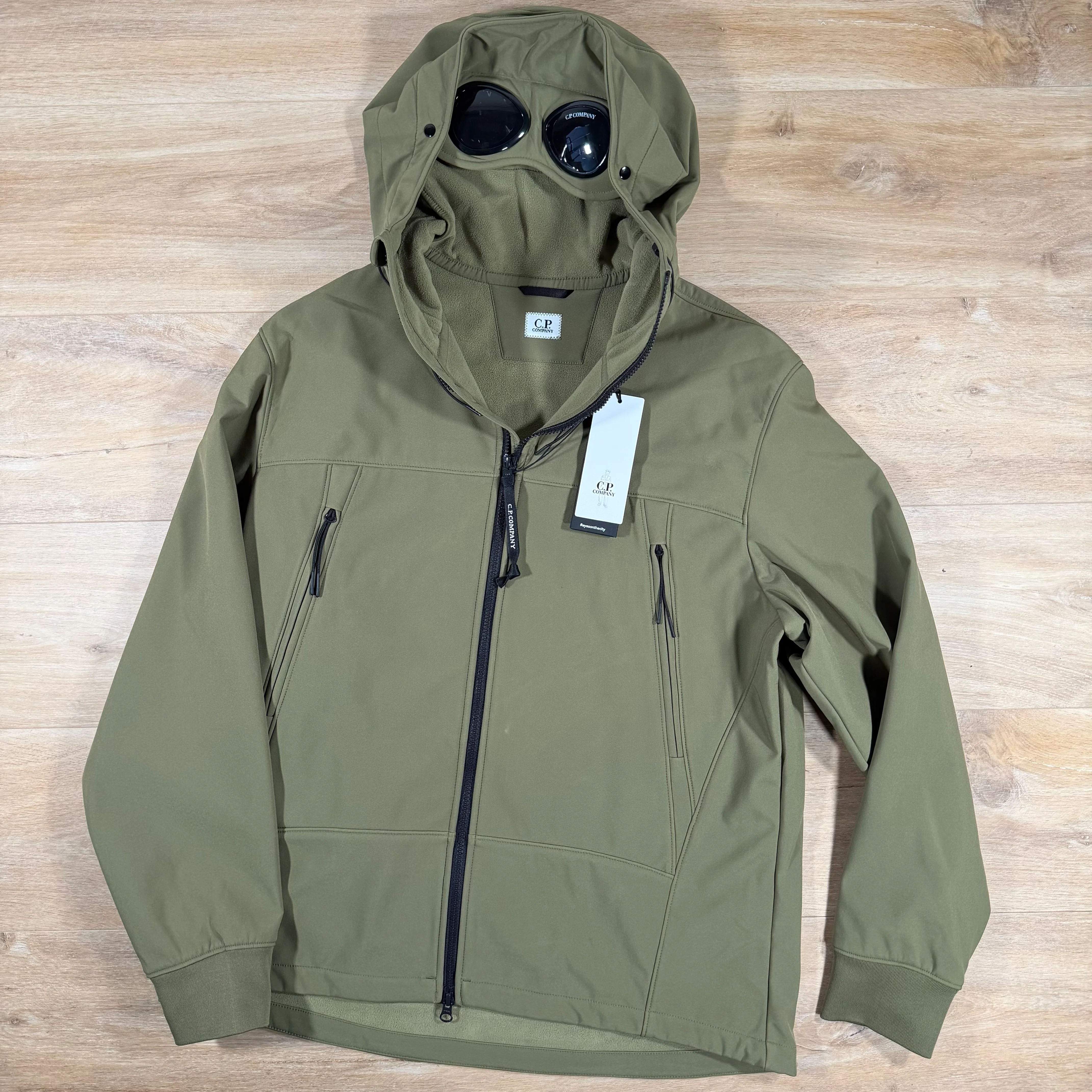 C.P. Company Shell-R Goggle Jacket in Elmwood Green
