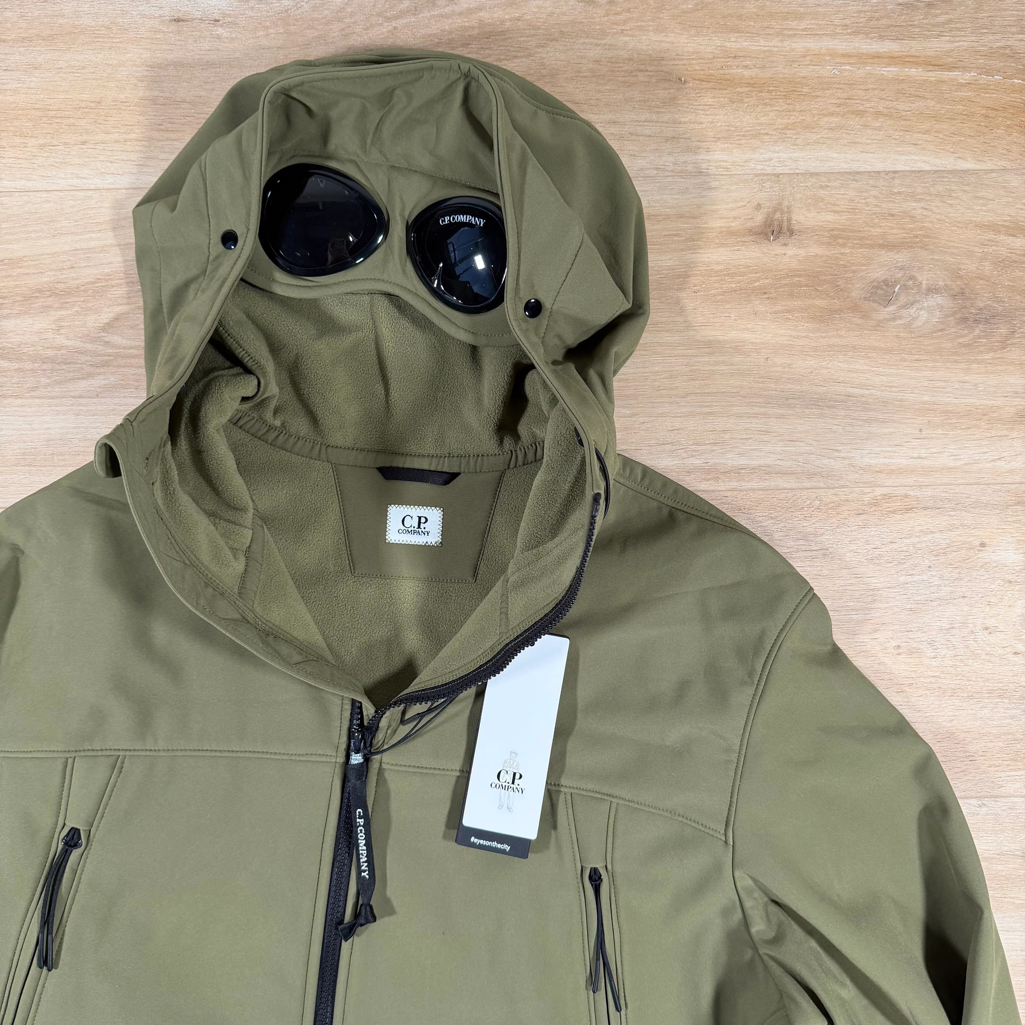 C.P. Company Shell-R Goggle Jacket in Elmwood Green - Image 2