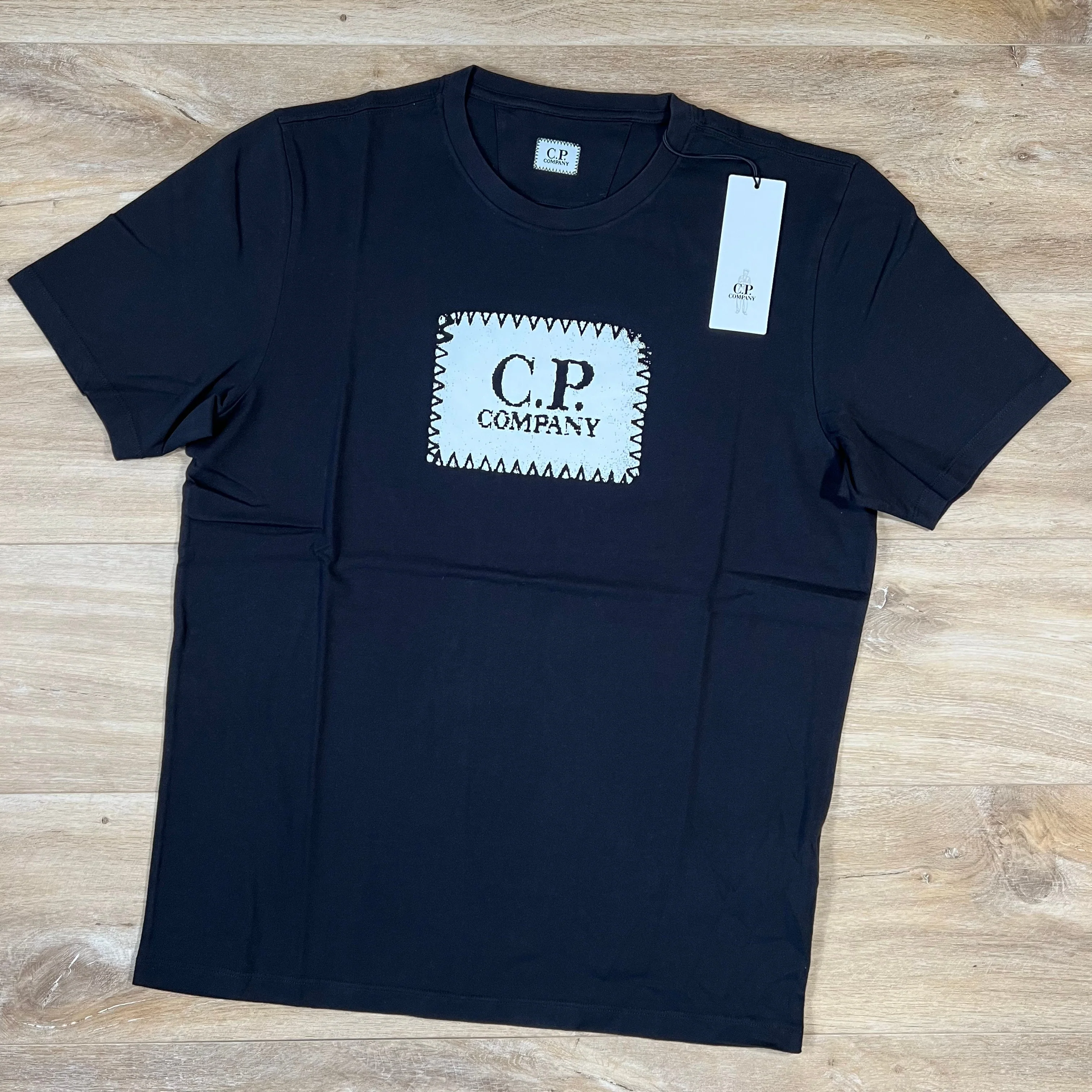 C.P. Company Stitch Block Logo T-Shirt in Black