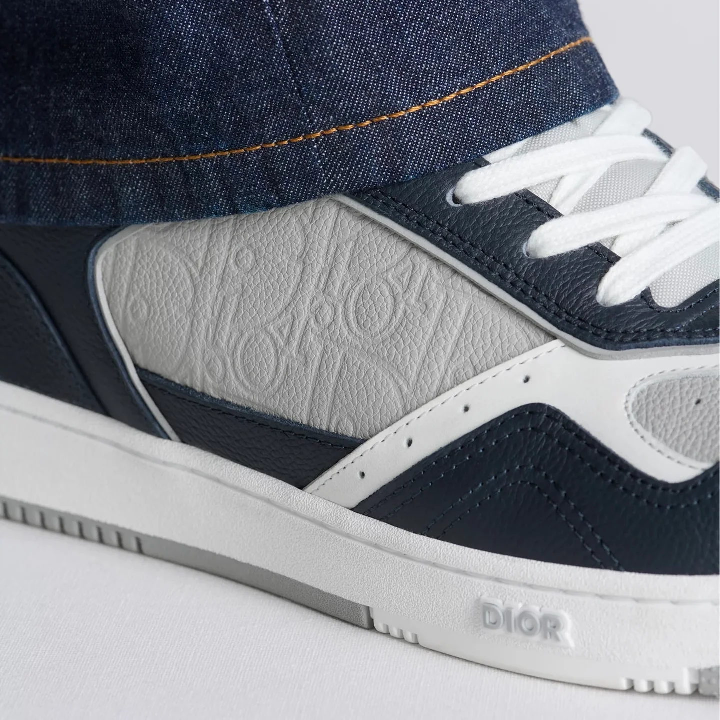 Dior B27 Uptown Low-Top Sneaker in Navy Blue / Dior Grey - Image 6