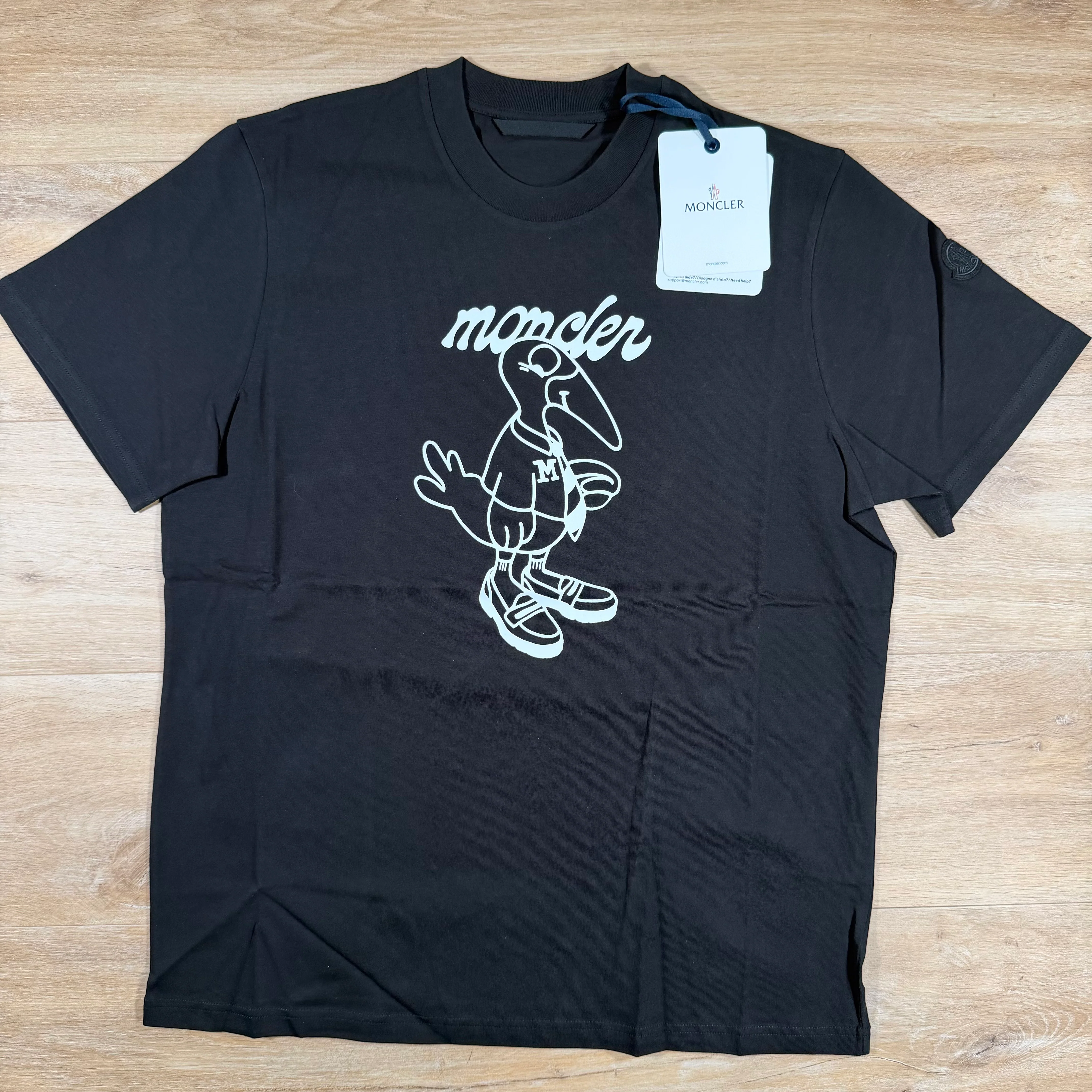 Moncler Mascot Logo Cotton T-Shirt in Black
