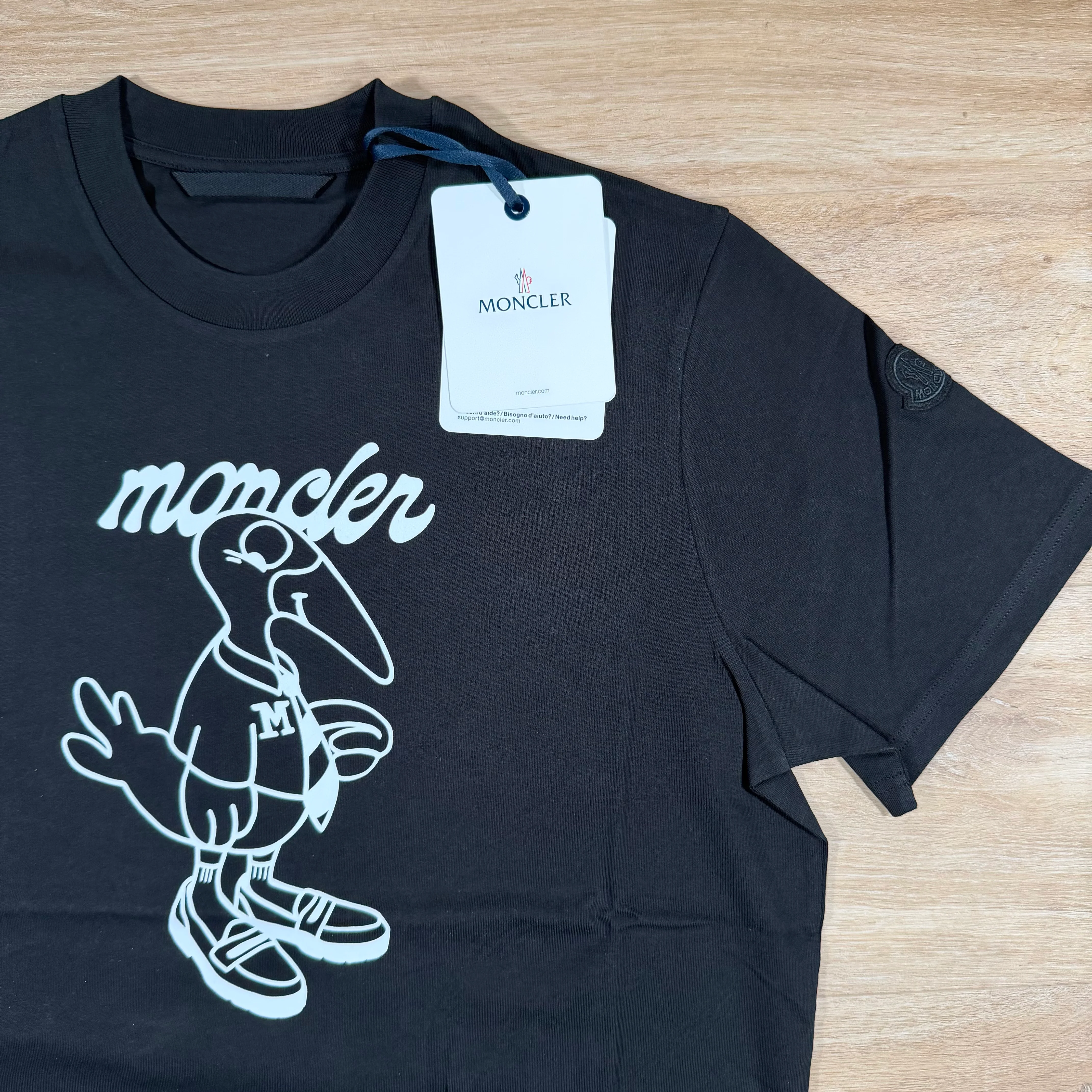 Moncler Mascot Logo Cotton T-Shirt in Black - Image 2