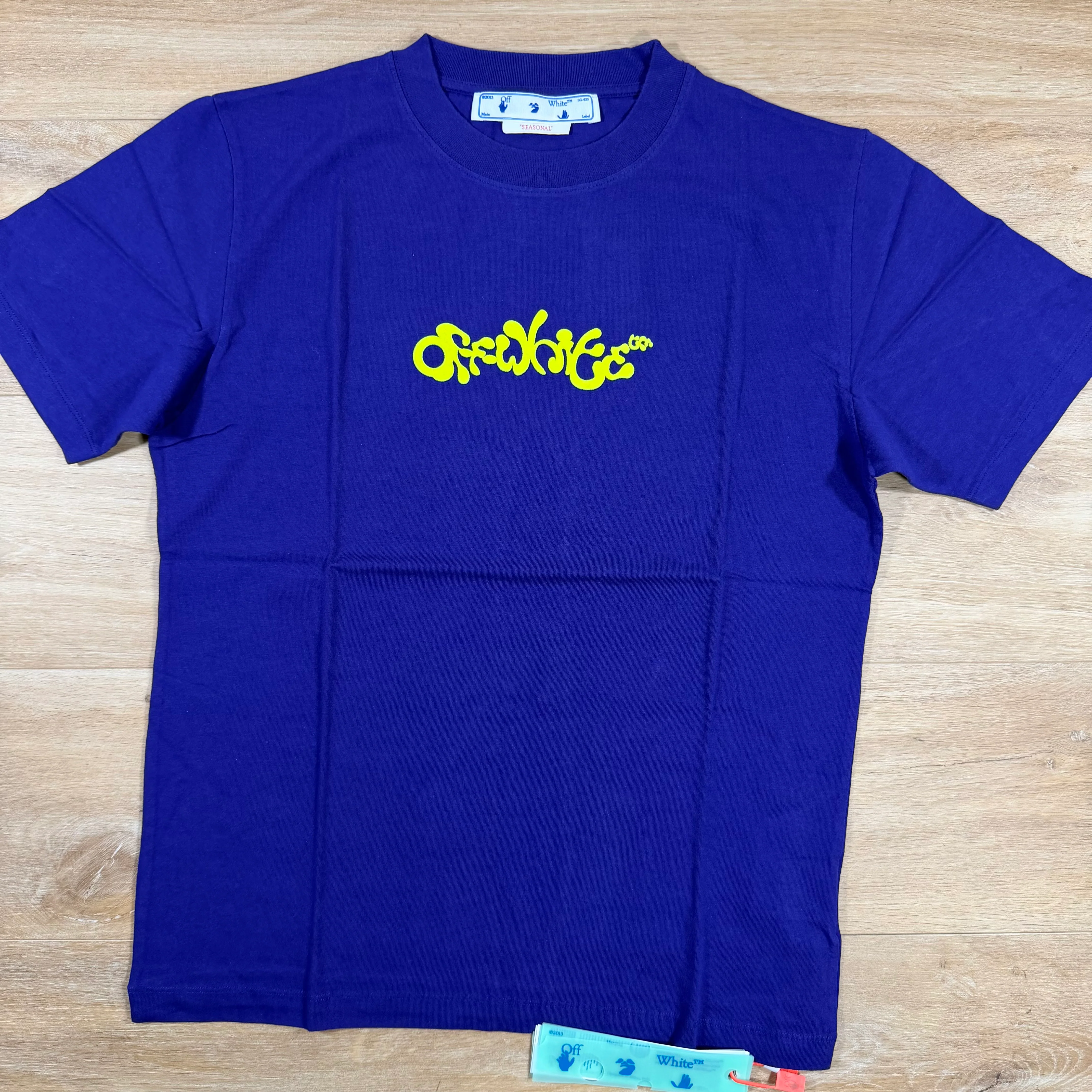 Off-White Opposite Arrow T-Shirt in Purple and Lime