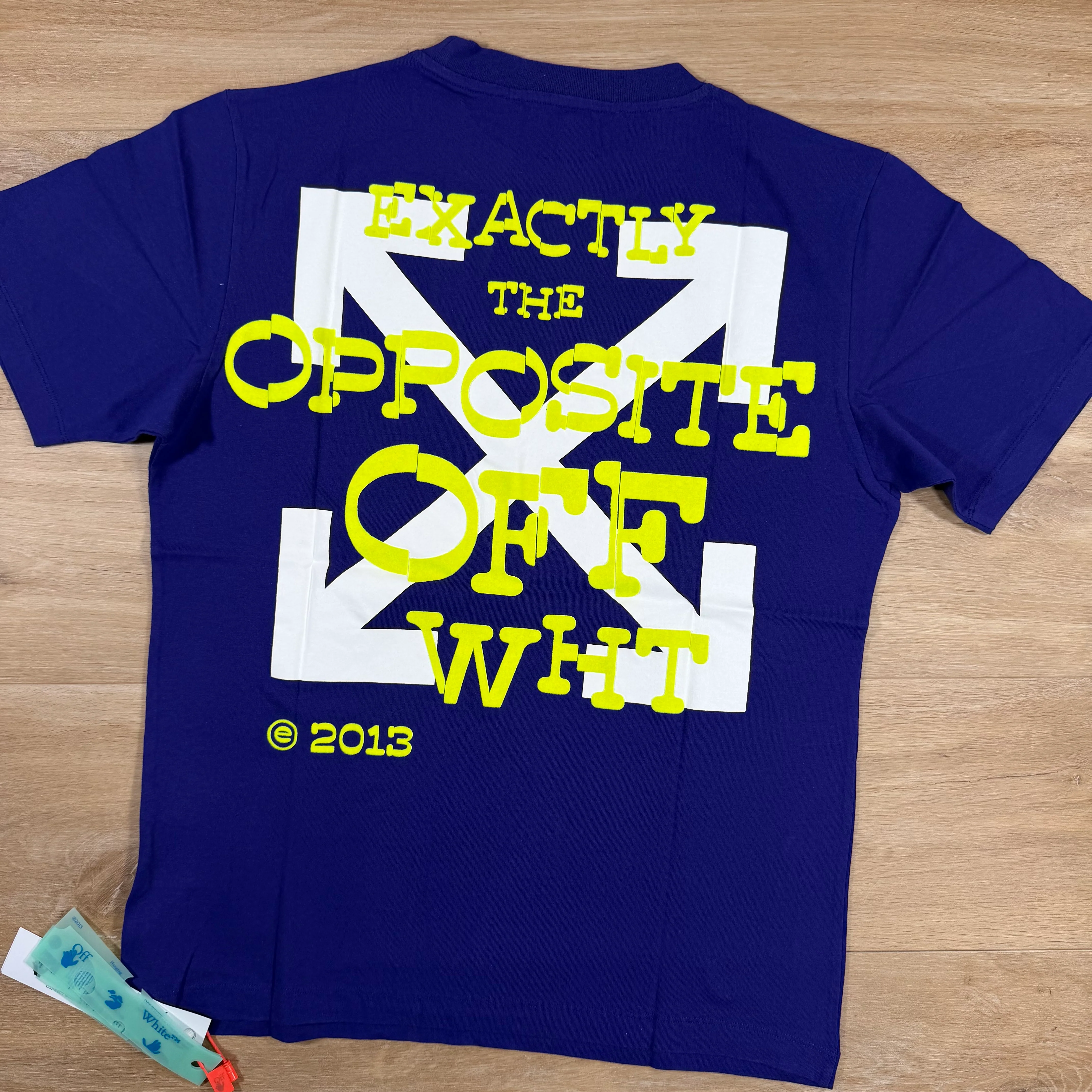 Off-White Opposite Arrow T-Shirt in Purple and Lime - Image 2