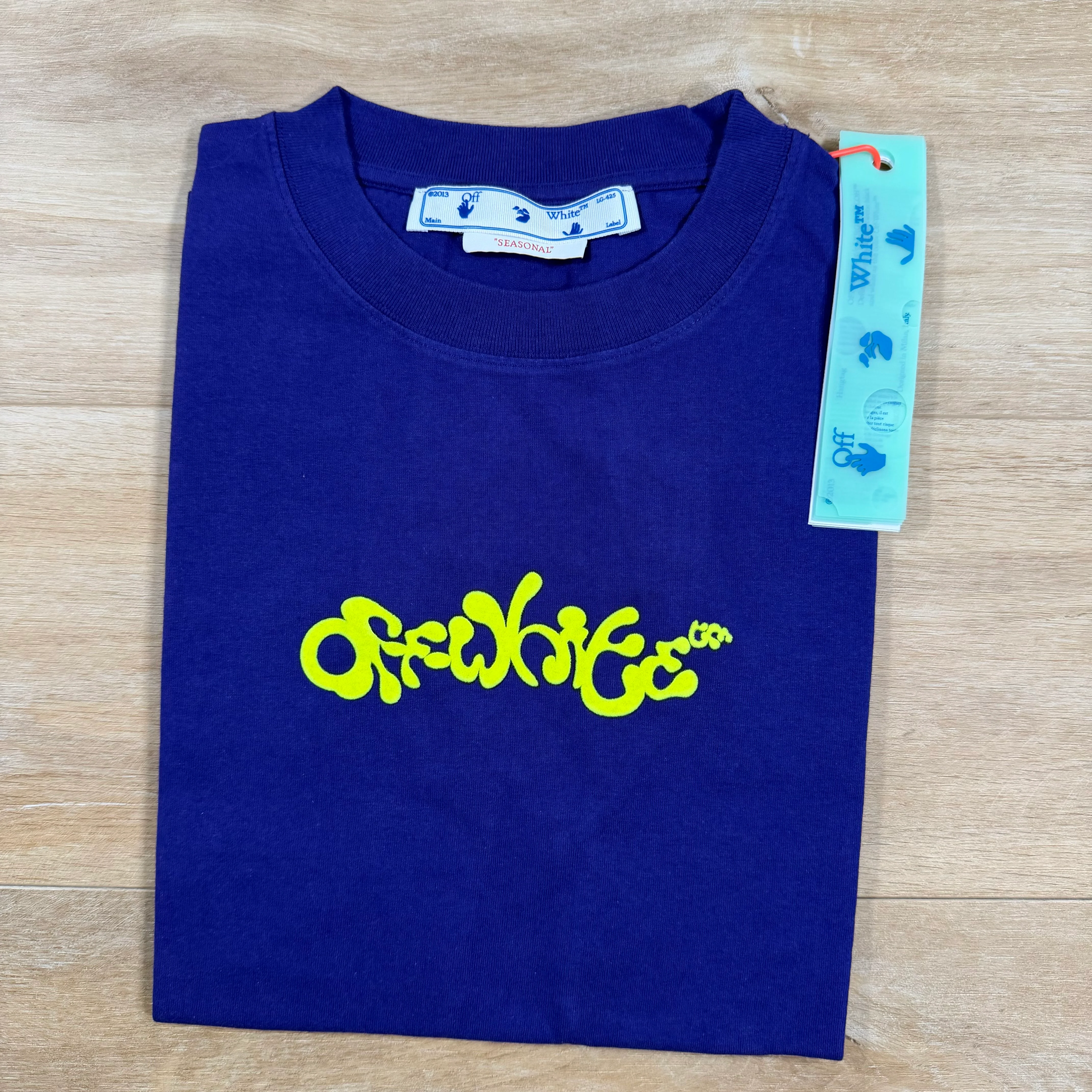 Off-White Opposite Arrow T-Shirt in Purple and Lime - Image 3
