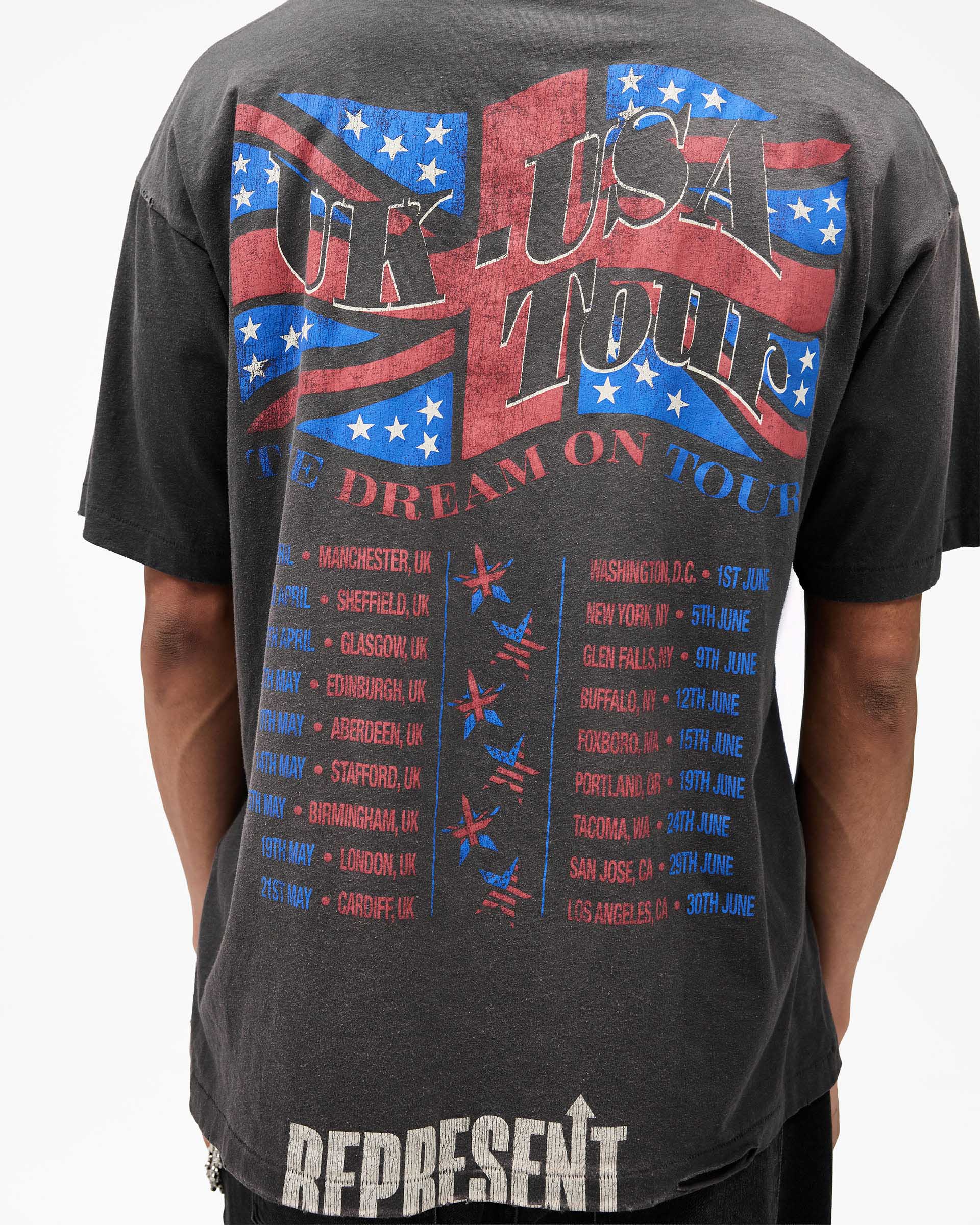 Represent Dream On Tour T-Shirt in Sun Fade Grey - Image 4