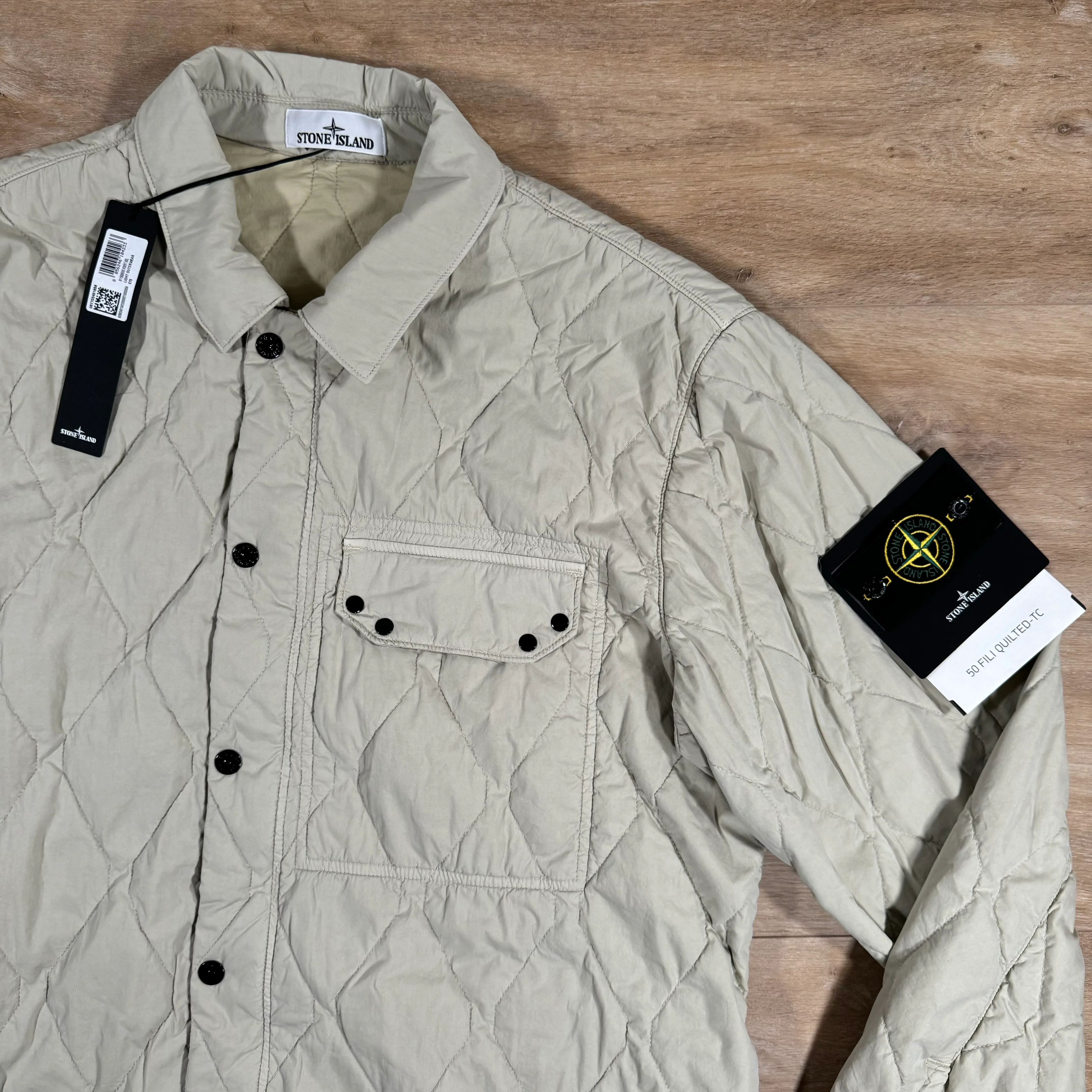 Stone Island 50 Fili Nylon Overshirt in Plaster - Image 2