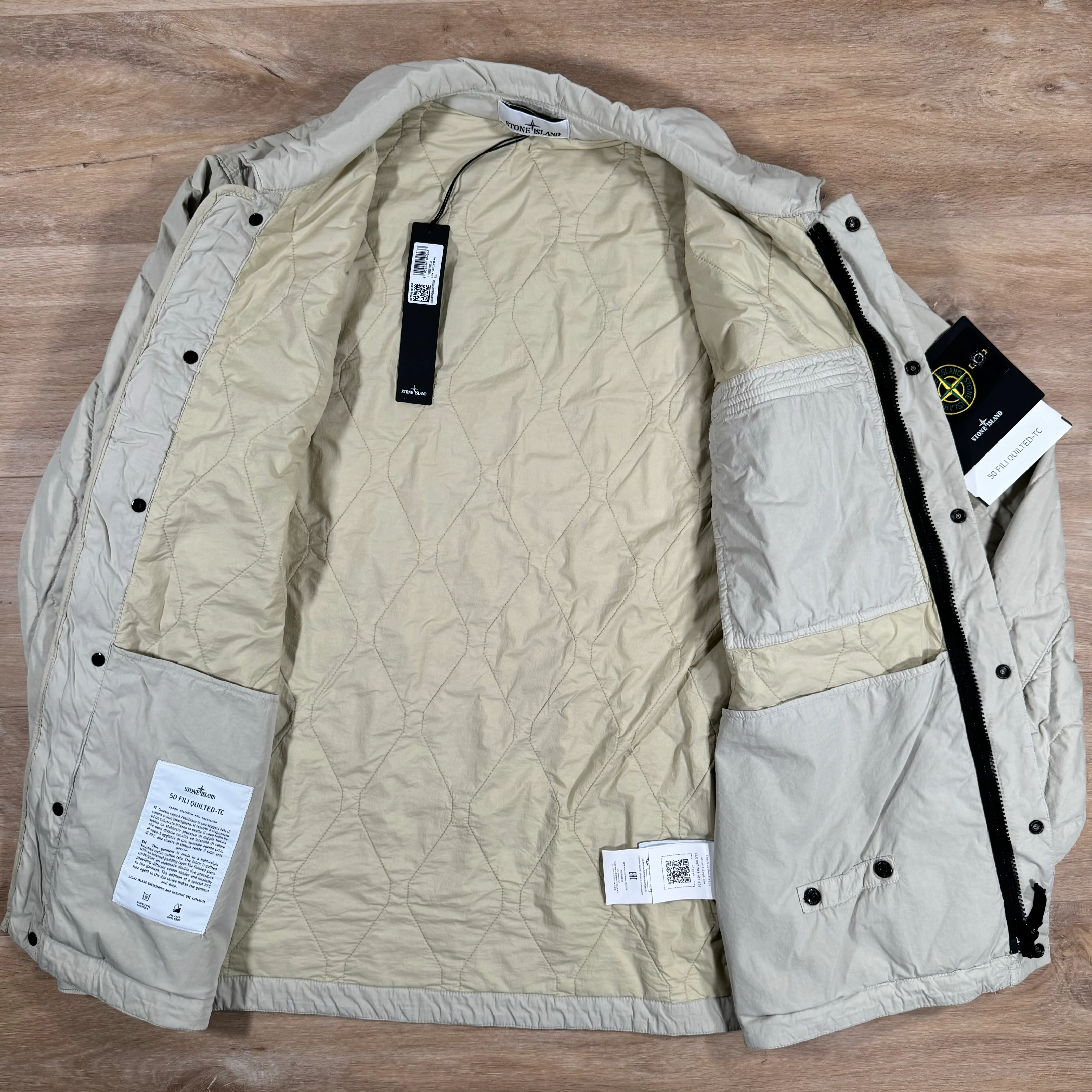 Stone Island 50 Fili Nylon Overshirt in Plaster - Image 4