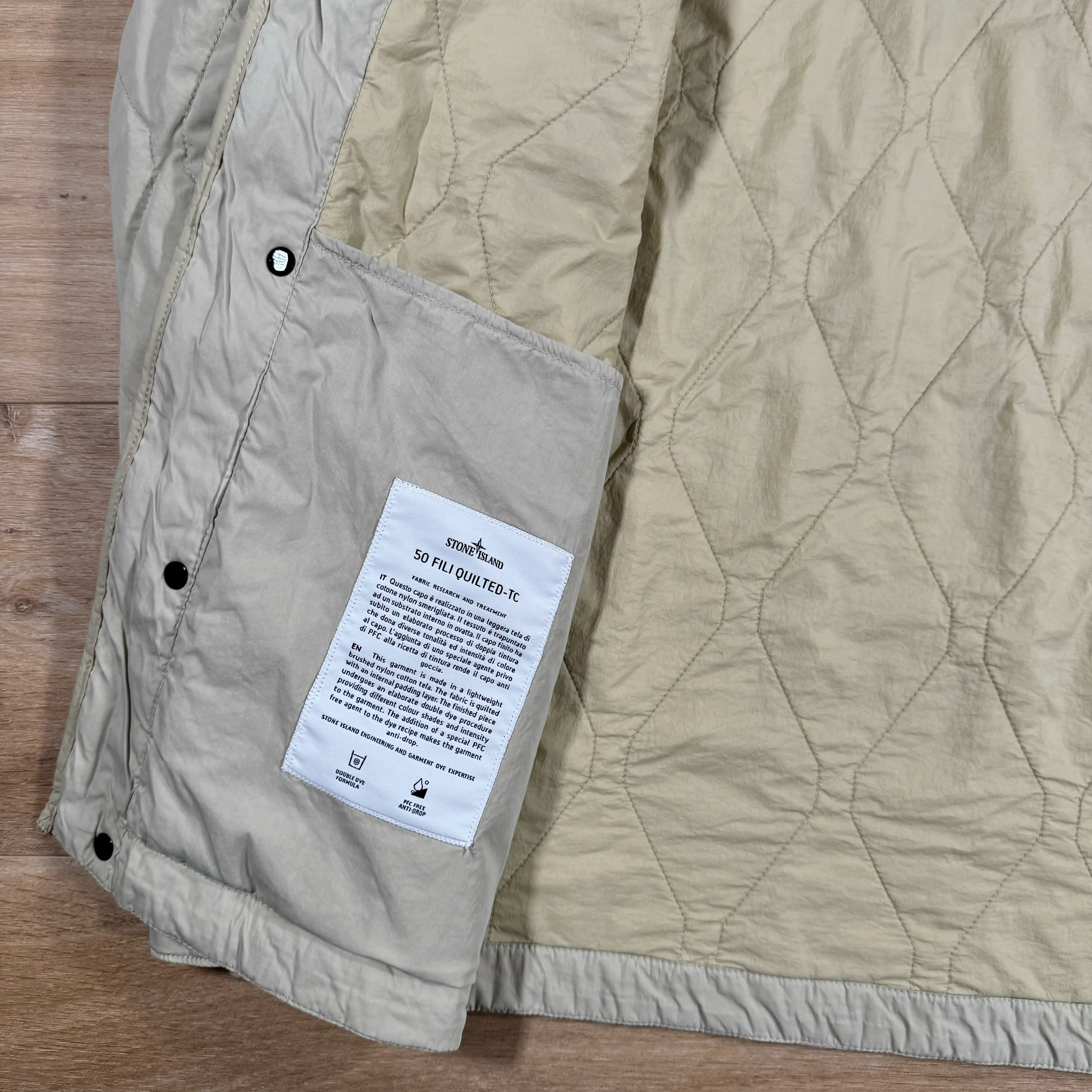 Stone Island 50 Fili Nylon Overshirt in Plaster - Image 6
