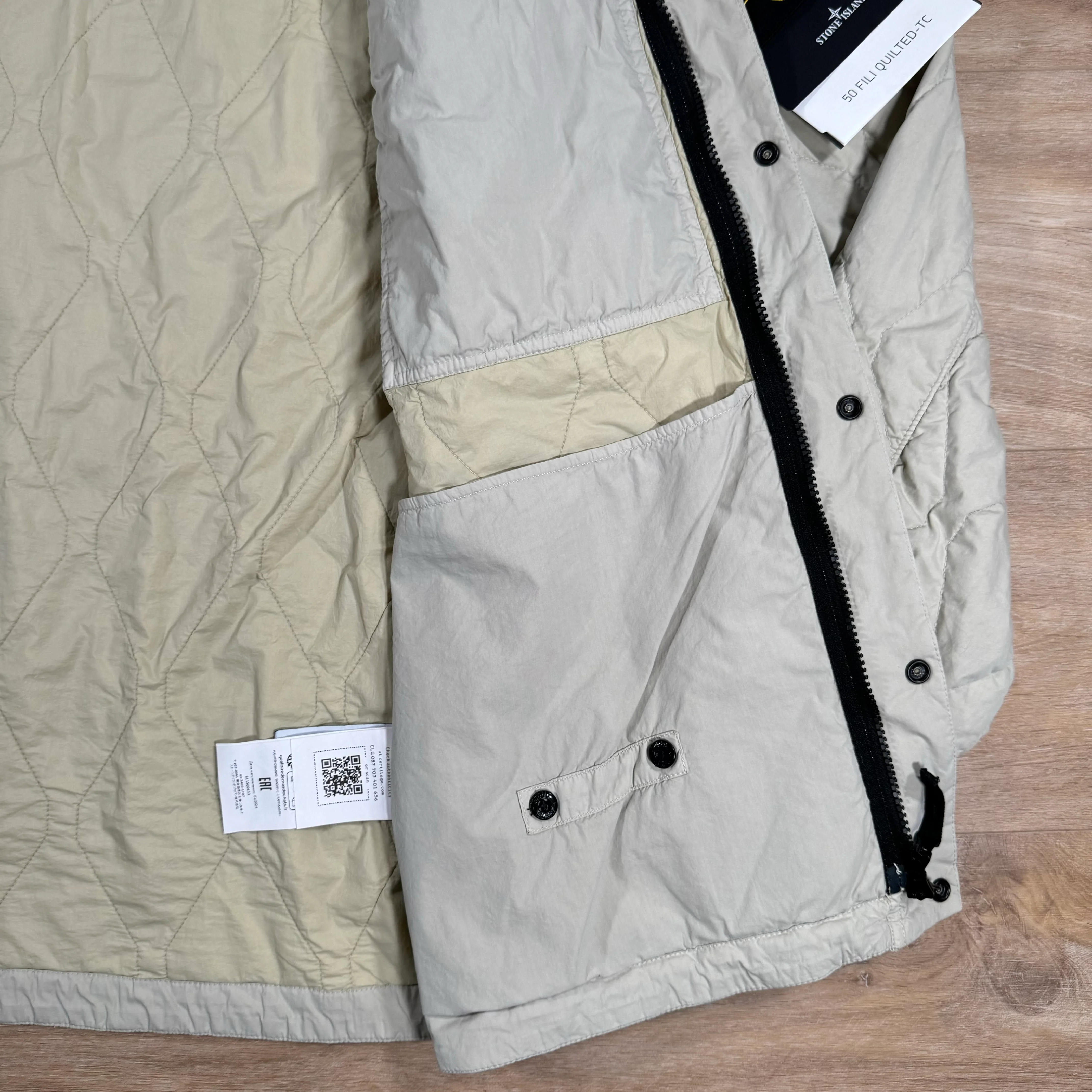 Stone Island 50 Fili Nylon Overshirt in Plaster - Image 7