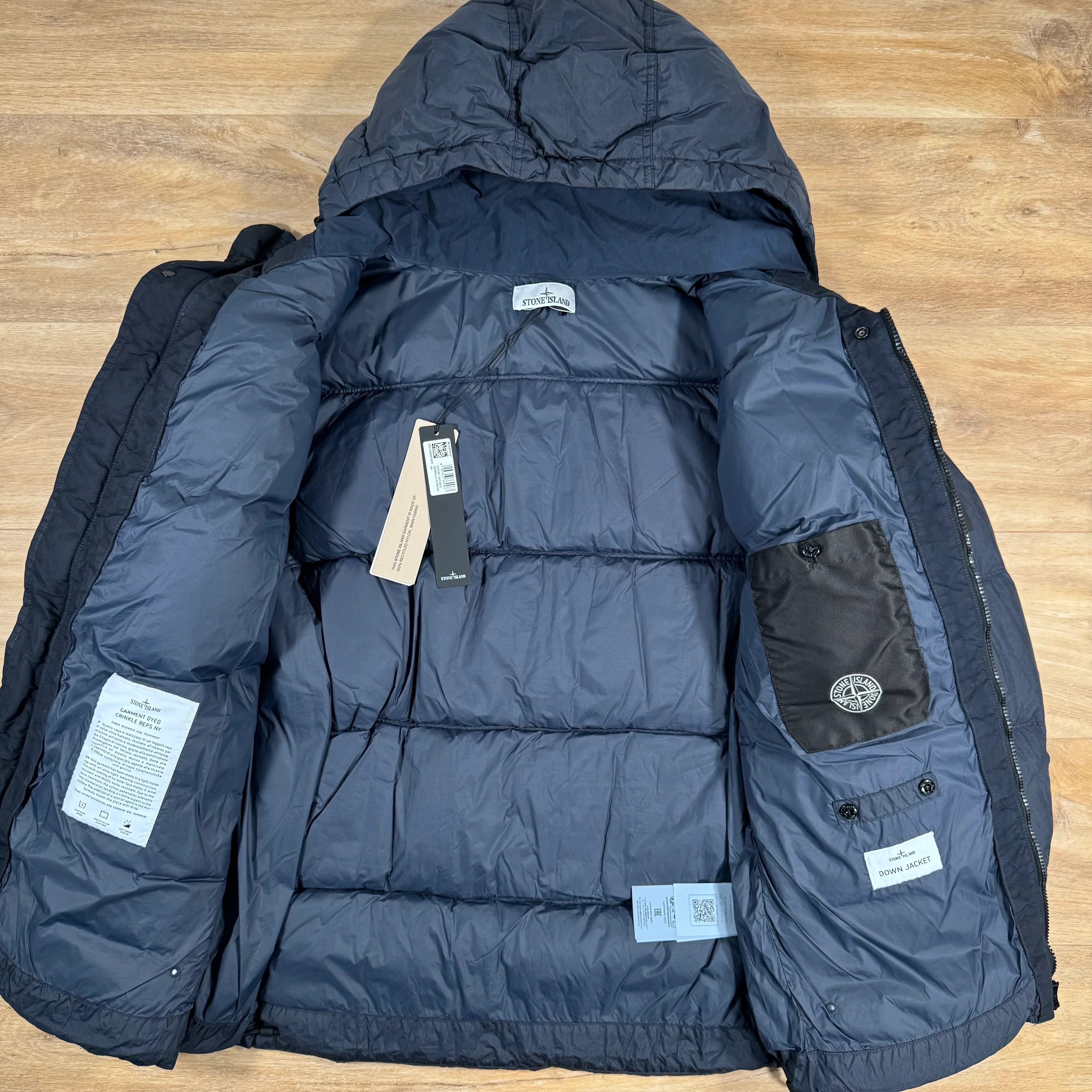 Stone Island Crinkle Reps NY Nylon Down Jacket in Navy - Image 4
