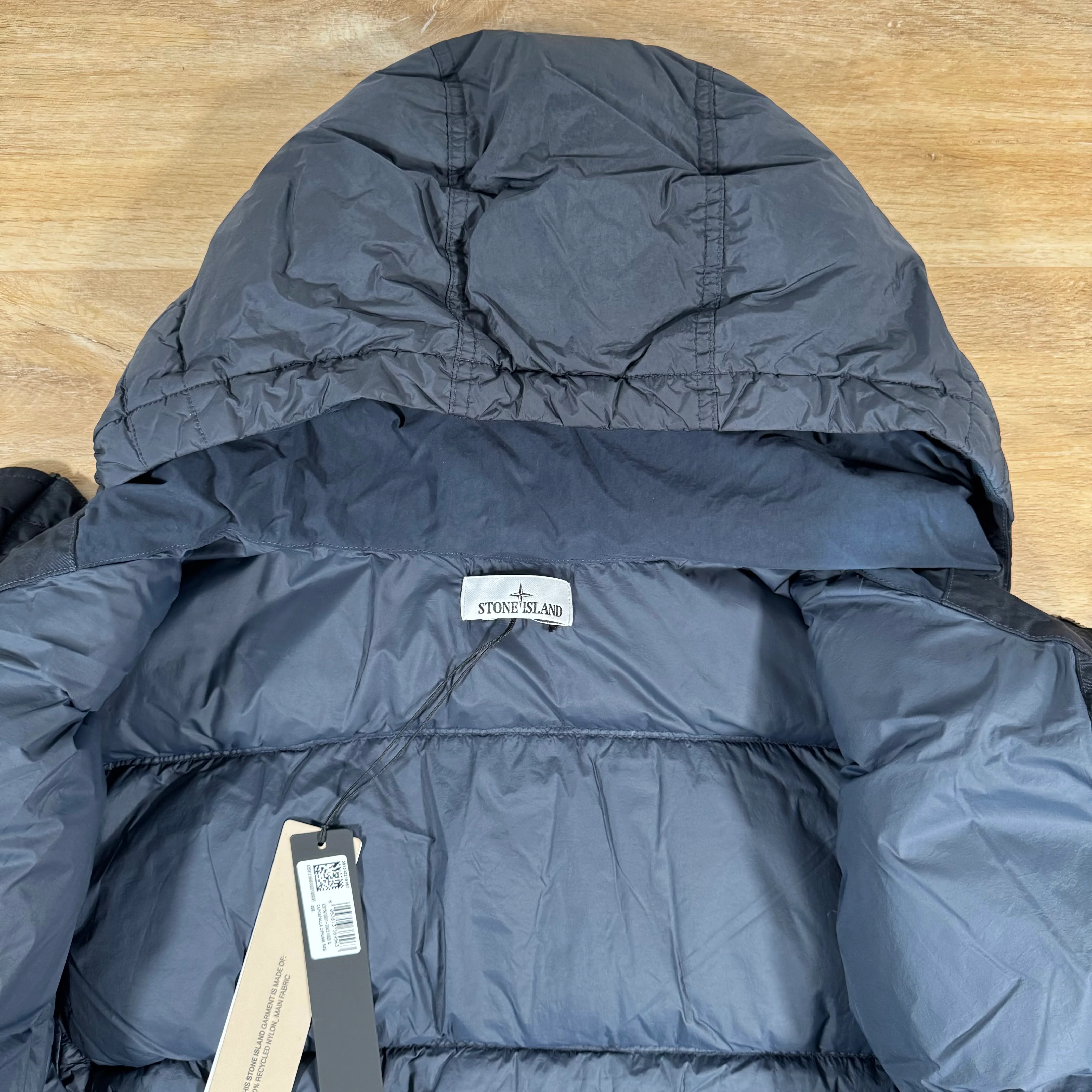 Stone Island Crinkle Reps NY Nylon Down Jacket in Navy - Image 5