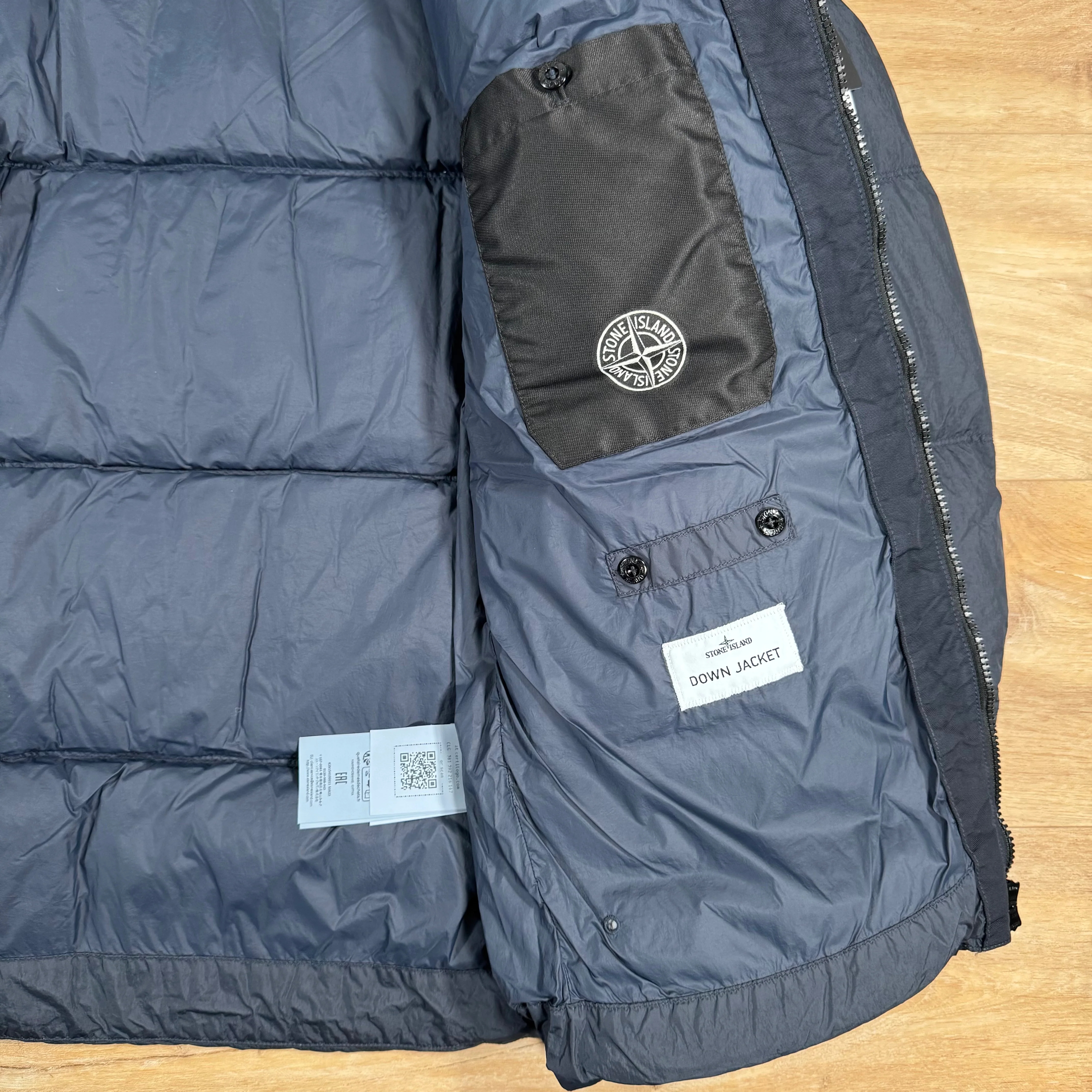 Stone Island Crinkle Reps NY Nylon Down Jacket in Navy - Image 7