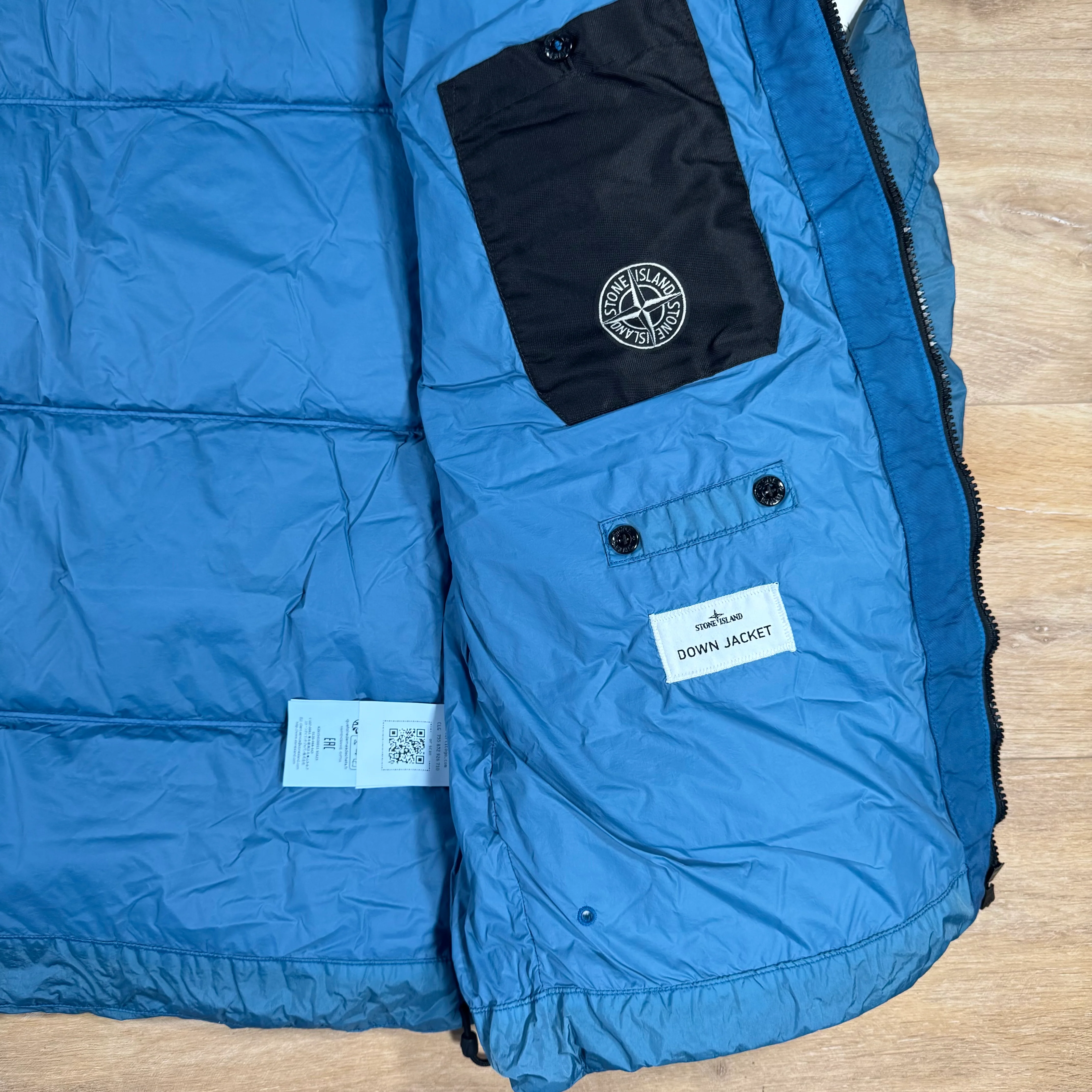 Stone Island Crinkle Reps NY Nylon Down Jacket in Steel Blue - Image 7