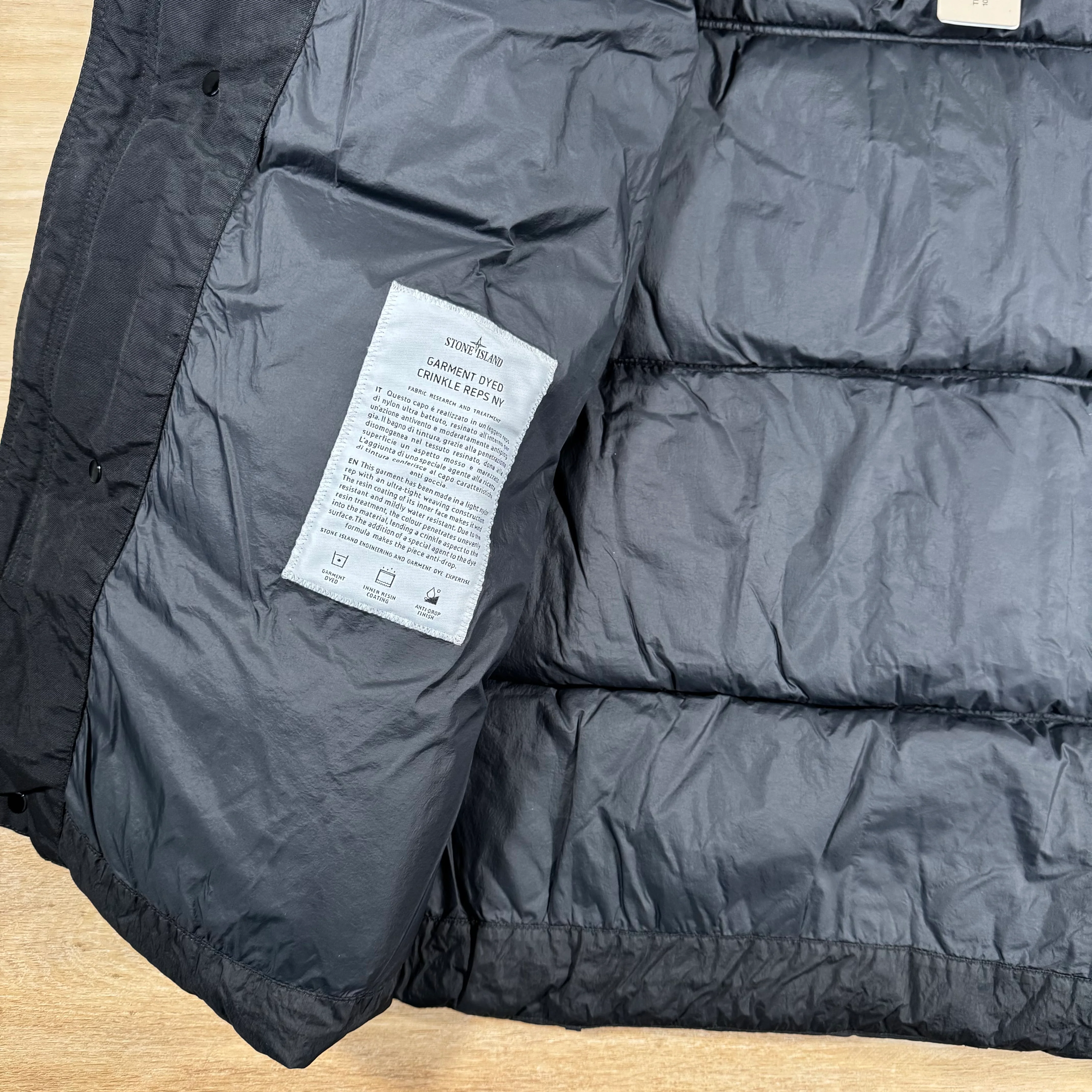 Stone Island Crinkle Reps NY Nylon Down Parka in Black - Image 6