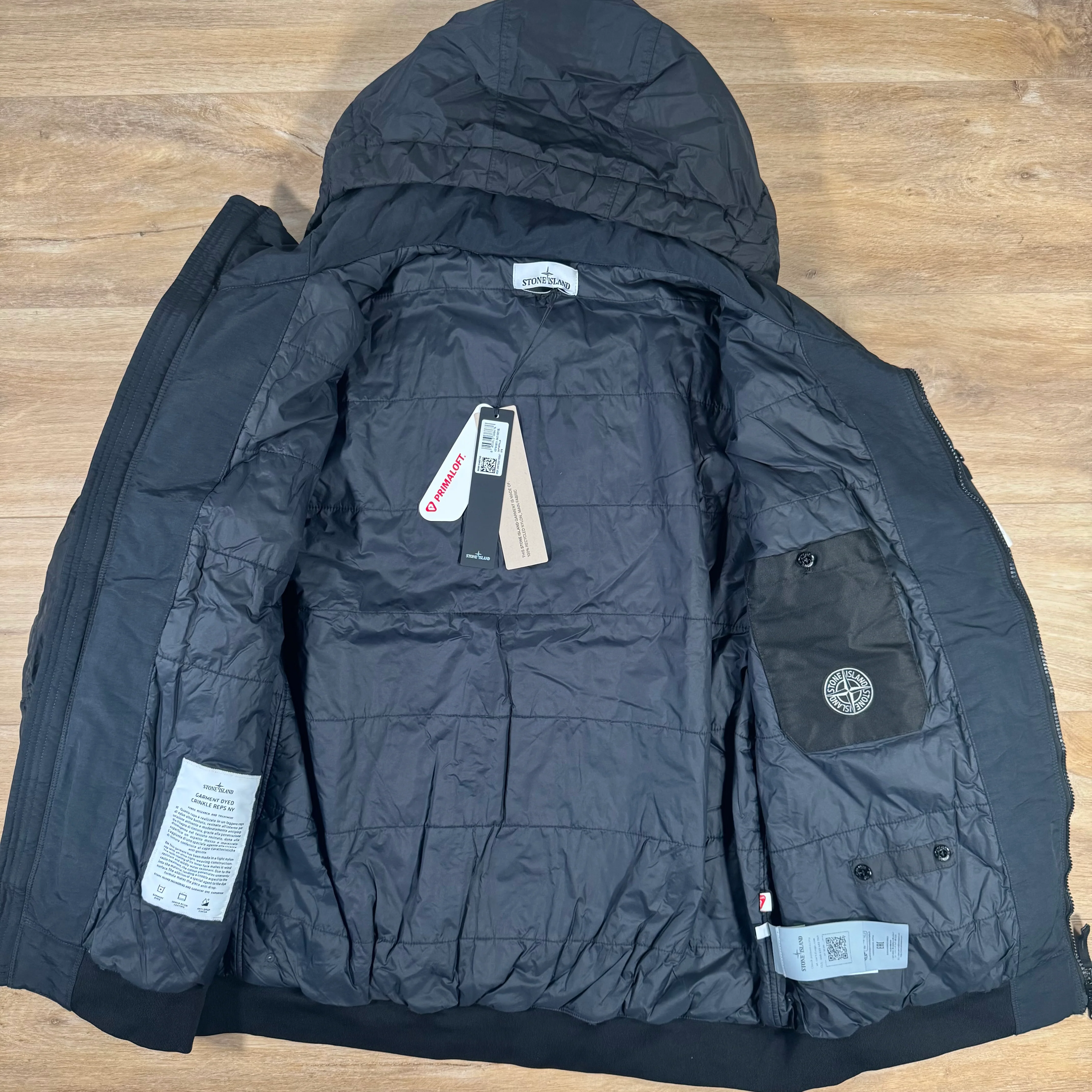 Stone Island Crinkle Reps NY Padded Jacket in Black - Image 4