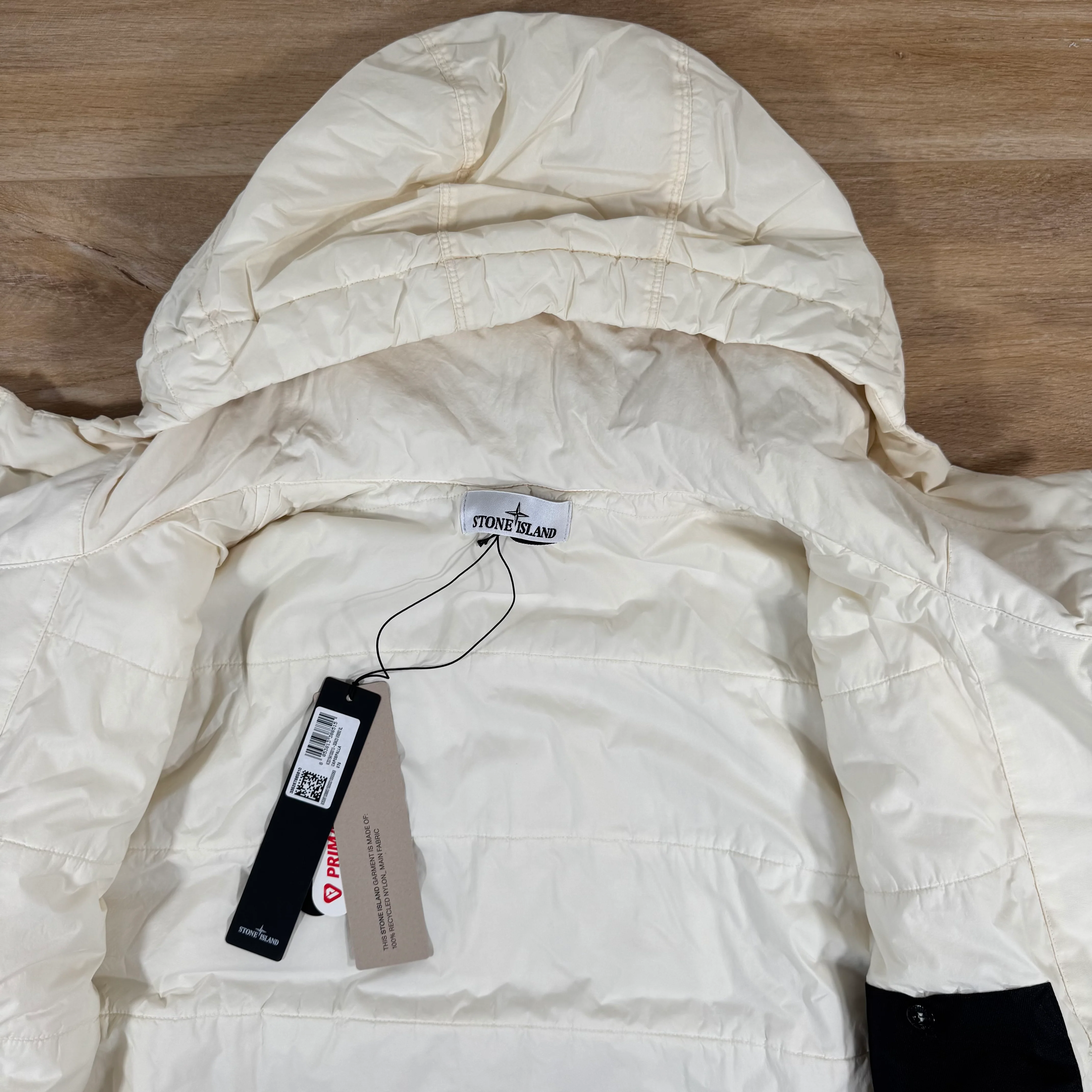 Stone Island Crinkle Reps NY Padded Jacket in Ivory - Image 5