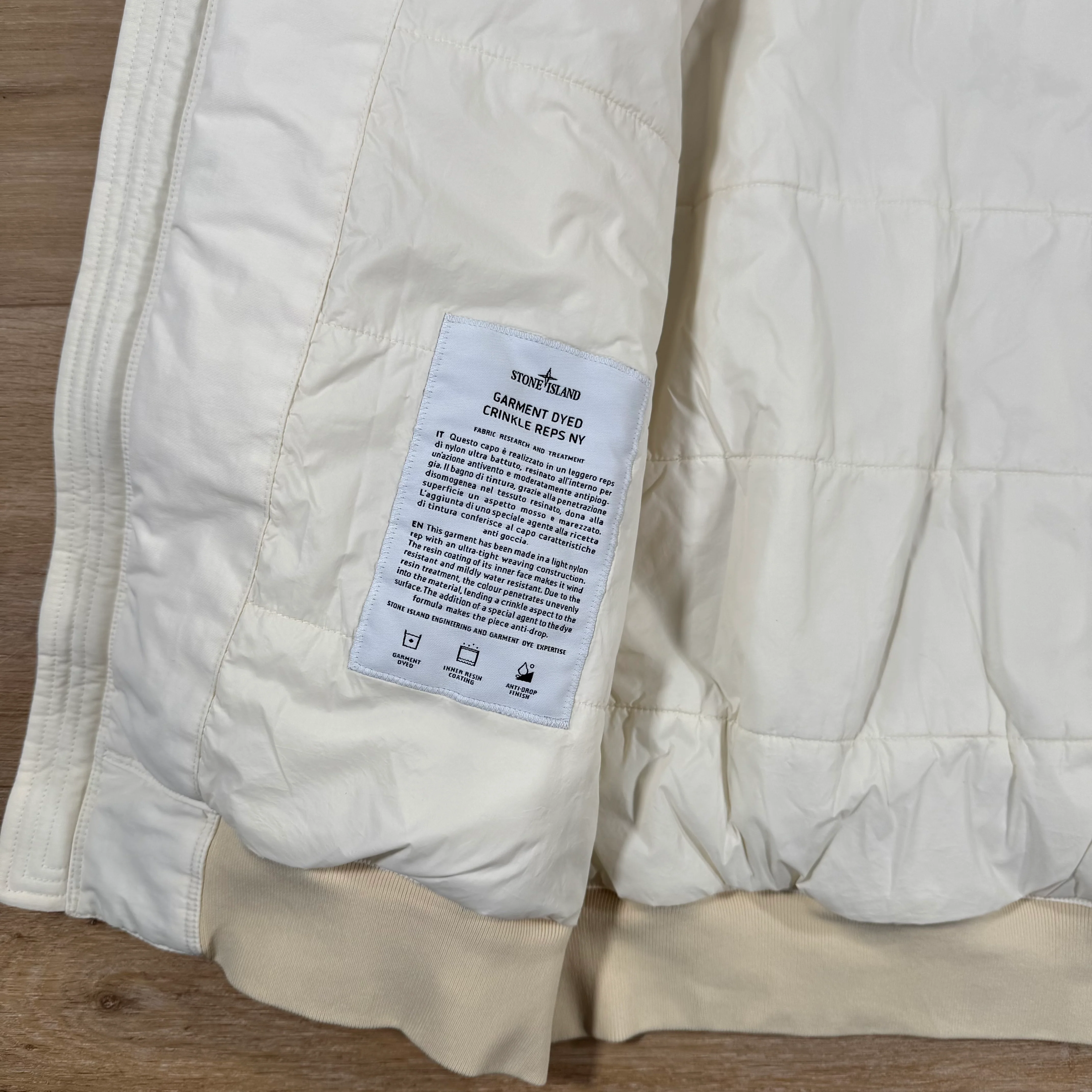 Stone Island Crinkle Reps NY Padded Jacket in Ivory - Image 6