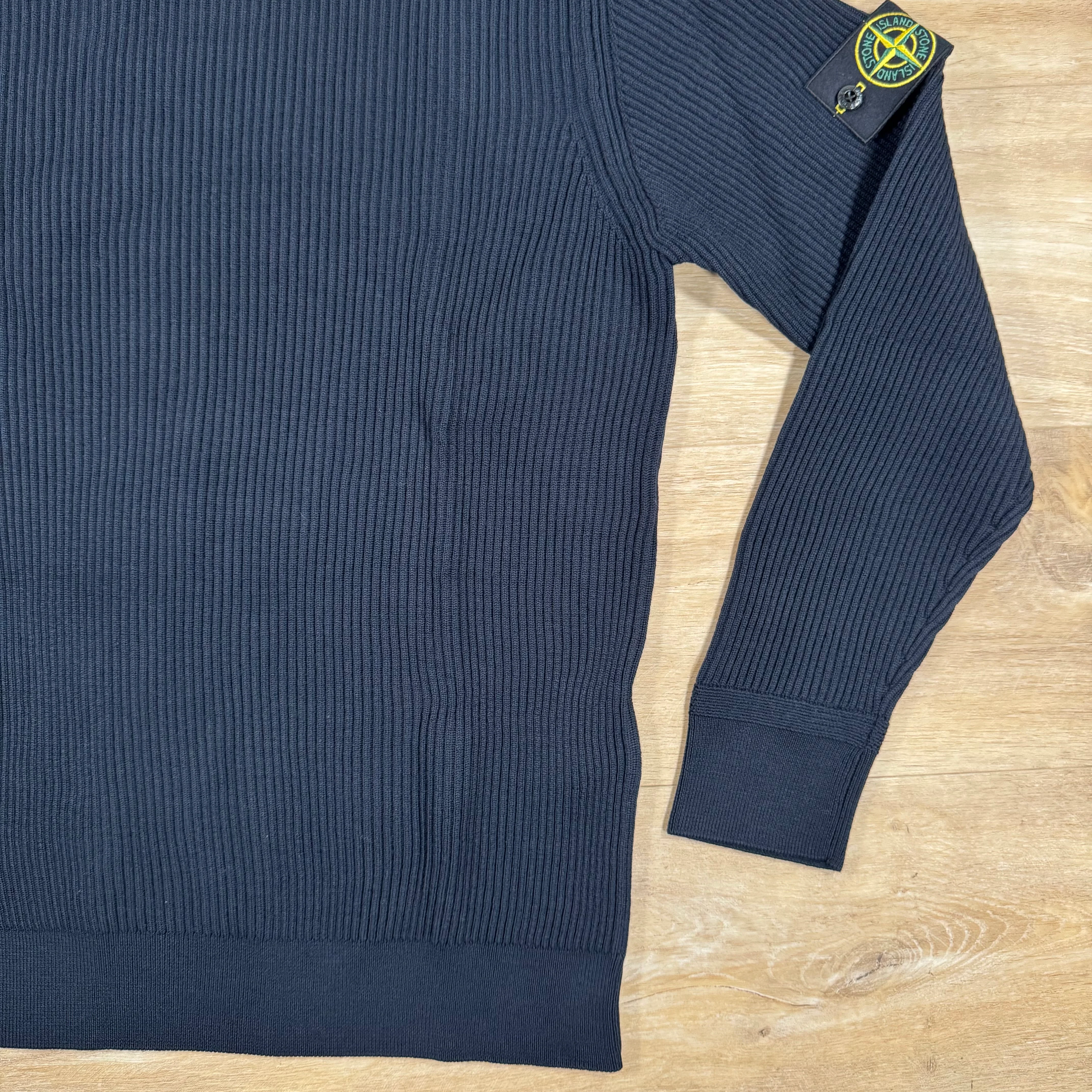 Stone Island Full Rib RWS Wool Turtleneck Jumper in Navy - Image 3