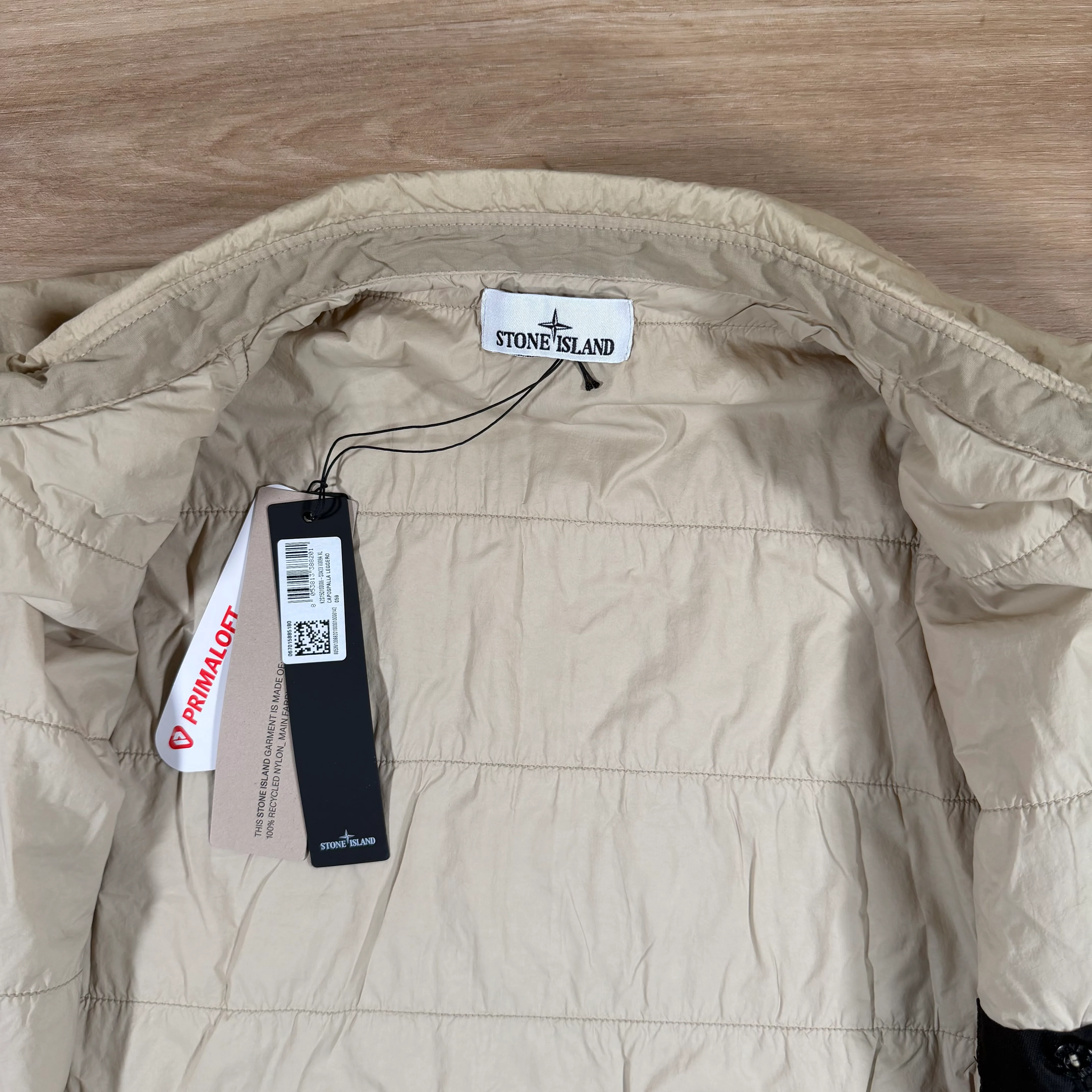 Stone Island Garment Dyed Crinkle Reps NY Overshirt in Desert - Image 5