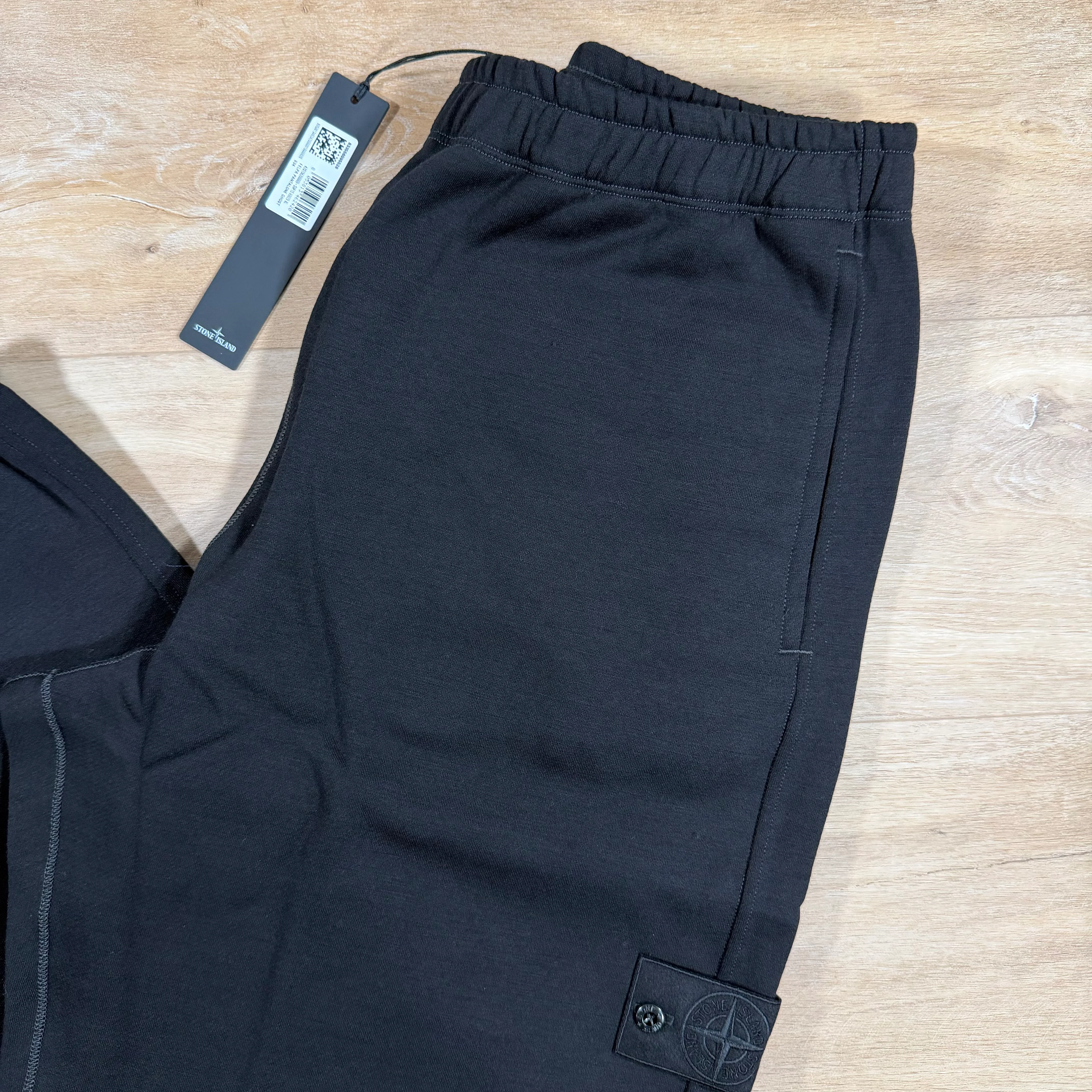 Stone Island Ghost Cotton Wool Fleece Sweatpants in Black - Image 2
