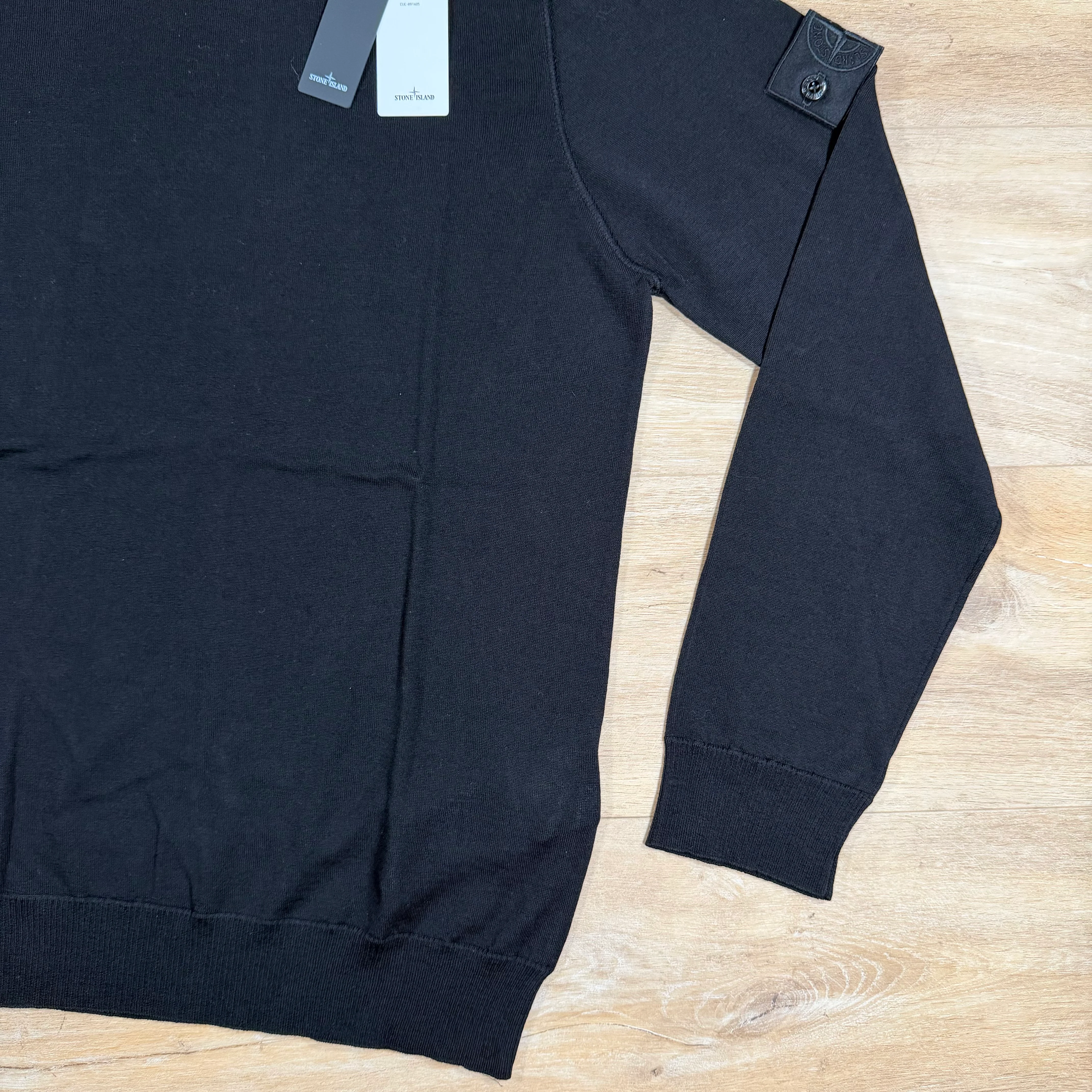 Stone Island Ghost Pure Light RWS Wool Crewneck Jumper in Black - Image 3