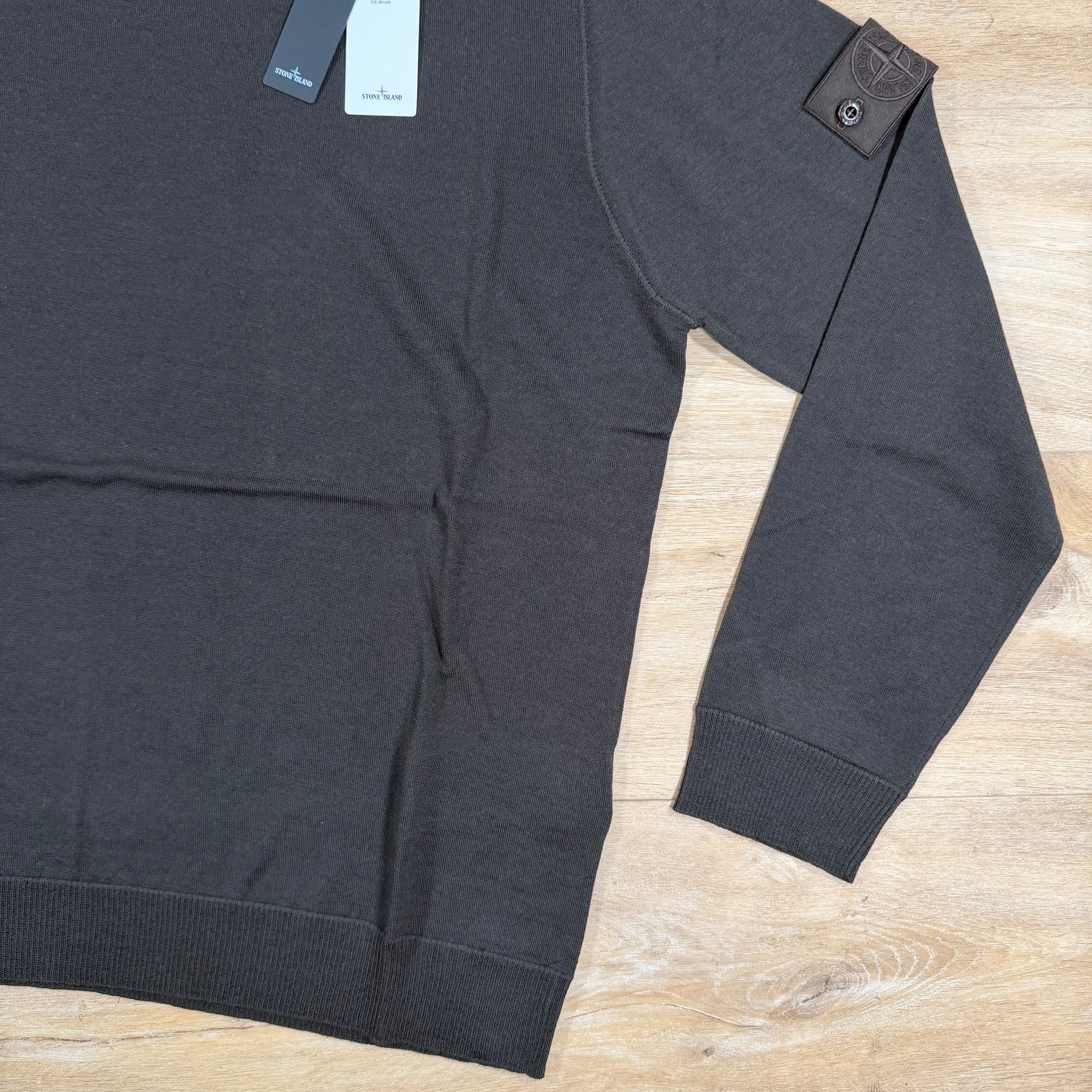 Stone Island Ghost Pure Light RWS Wool Turtleneck Jumper in Dark Brown - Image 3