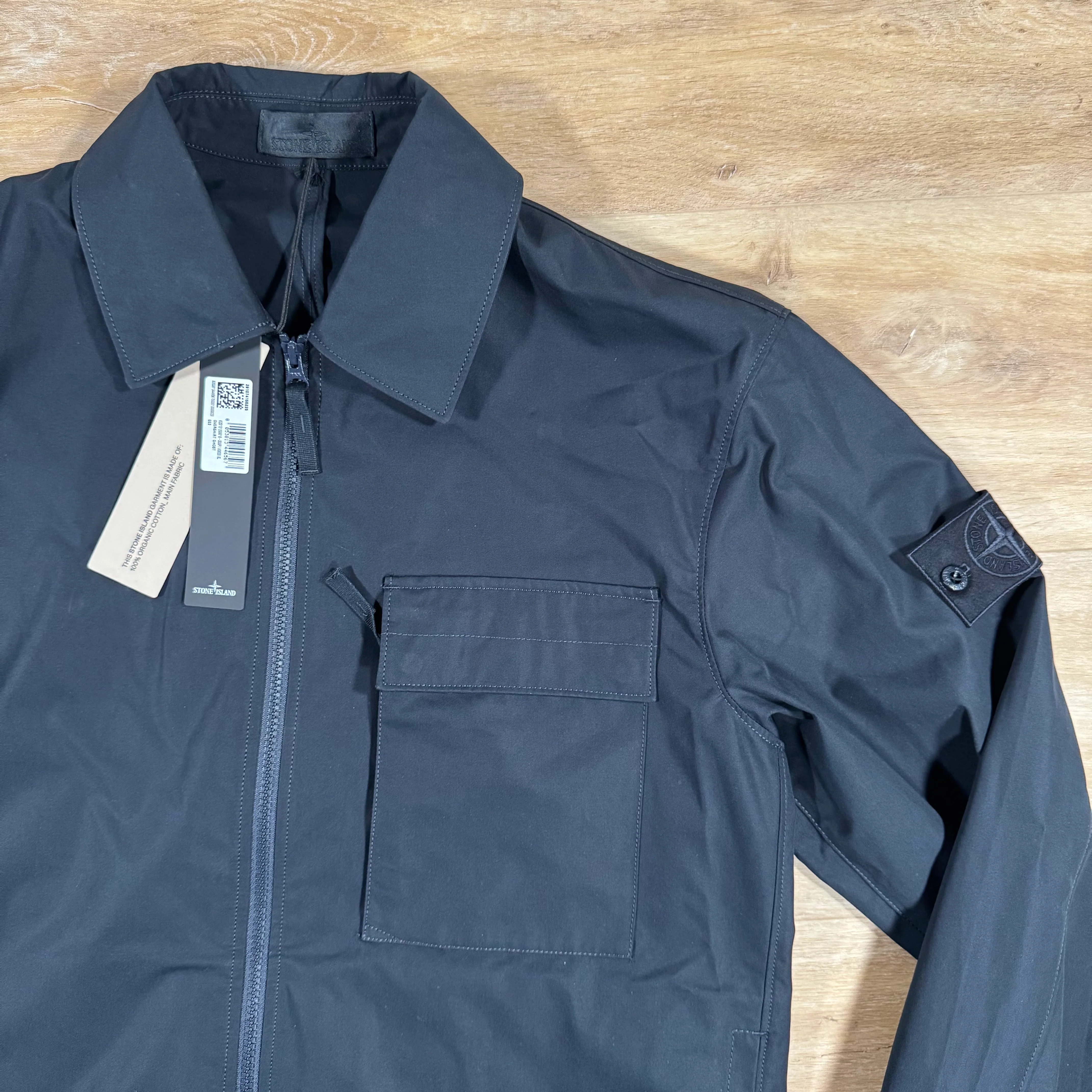 Stone Island Ghost Weatherproof Cotton Canvas Overshirt in Navy - Image 2