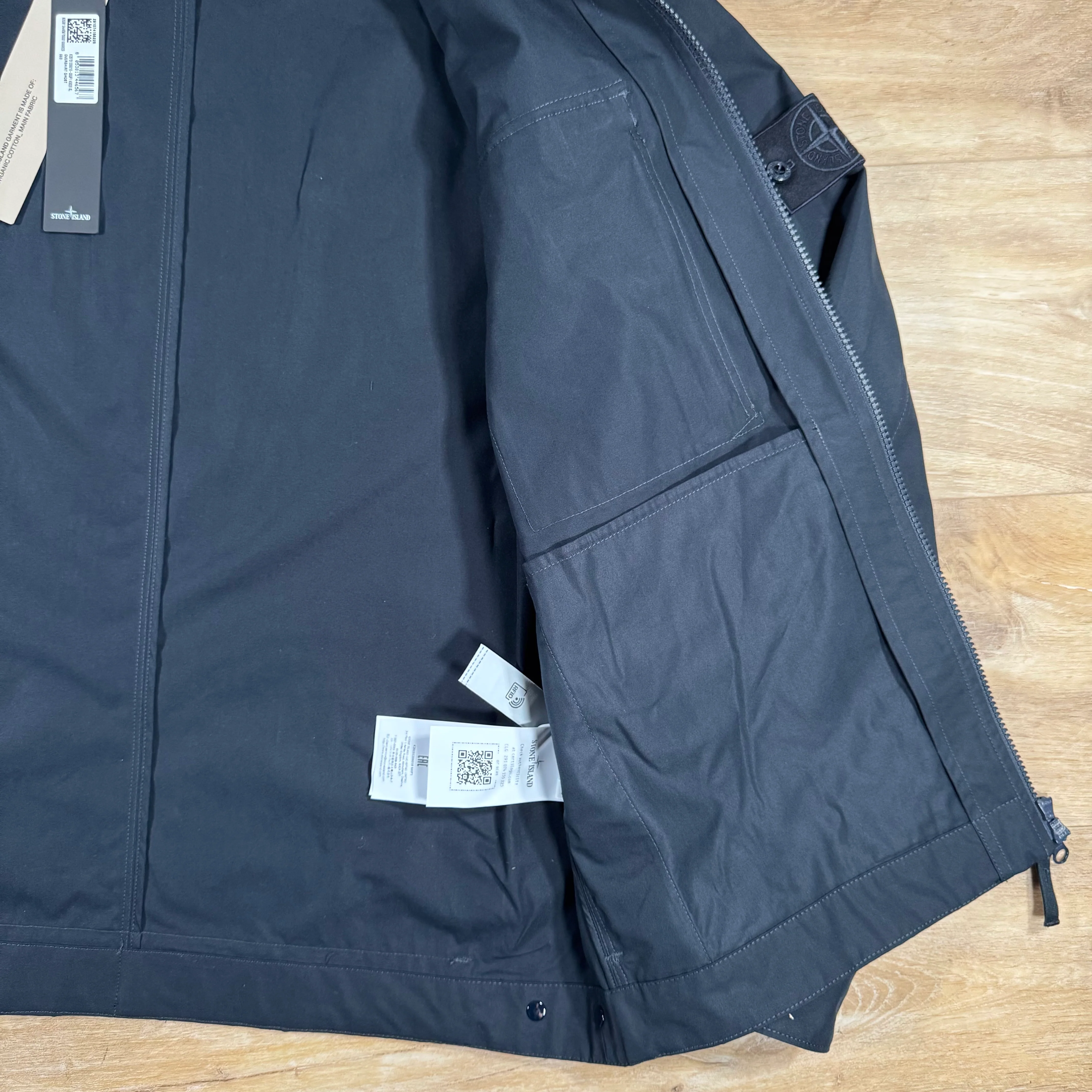 Stone Island Ghost Weatherproof Cotton Canvas Overshirt in Navy - Image 5