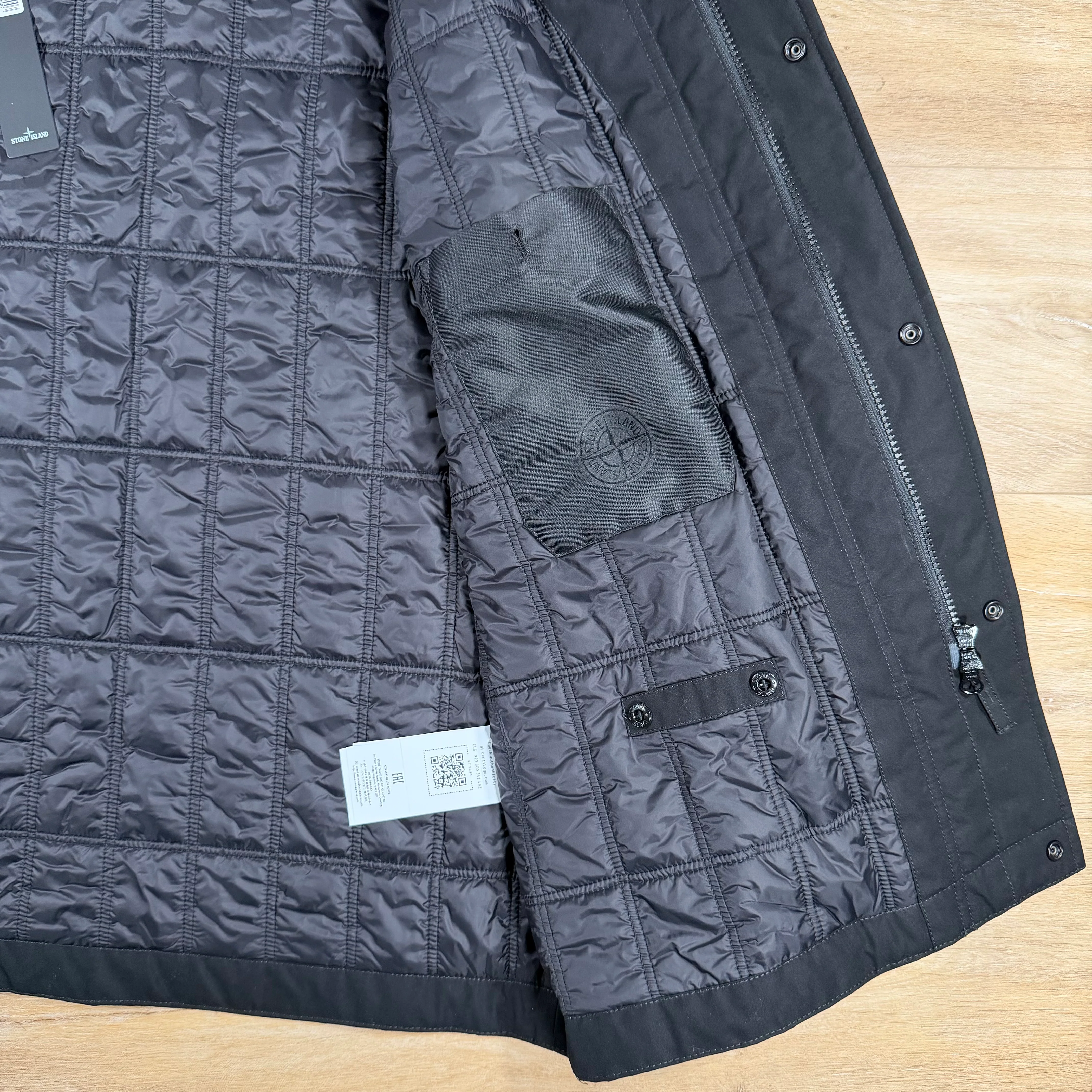 Stone Island Ghost Weatherproof Cotton Canvas Parka in Black - Image 6