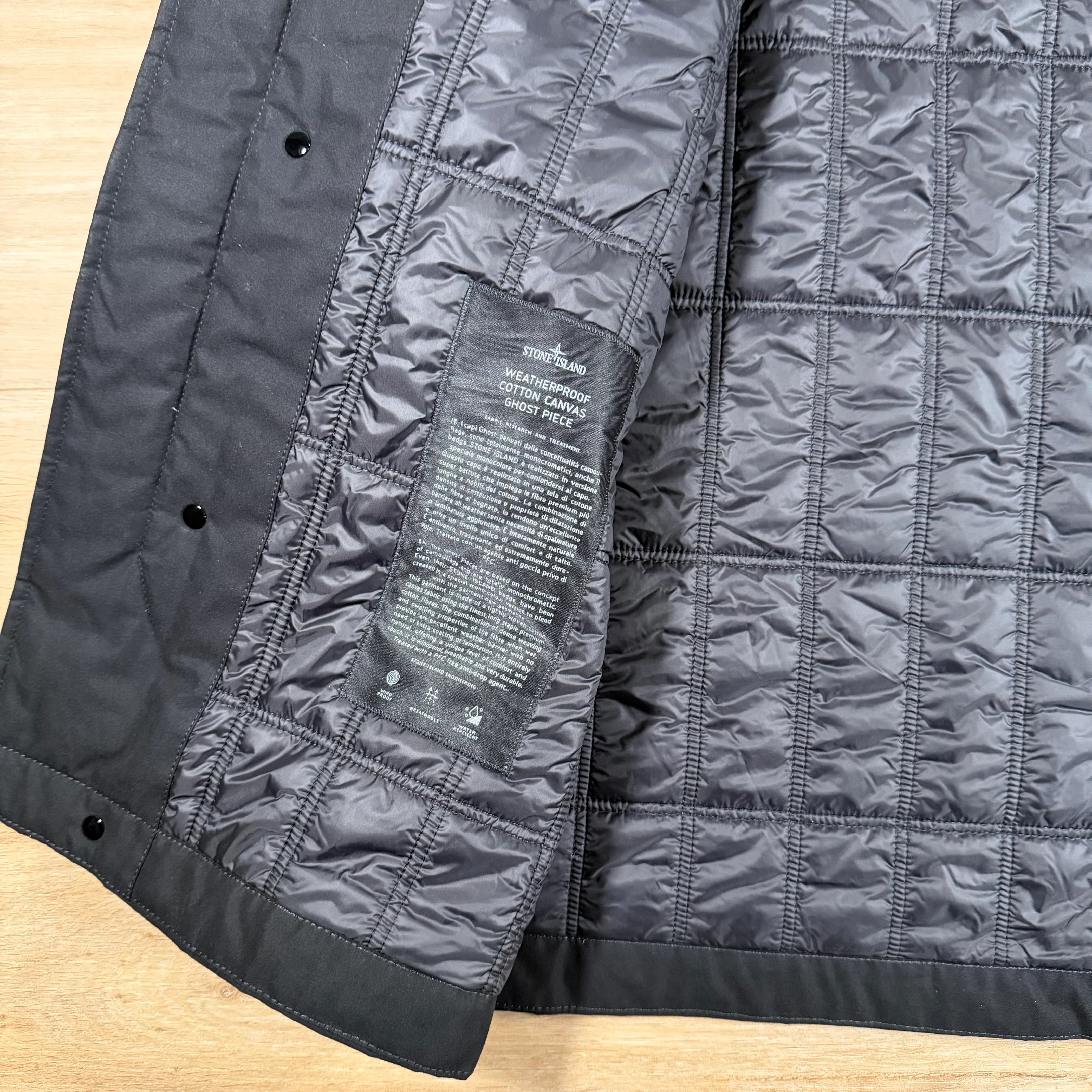 Stone Island Ghost Weatherproof Cotton Canvas Parka in Black - Image 7