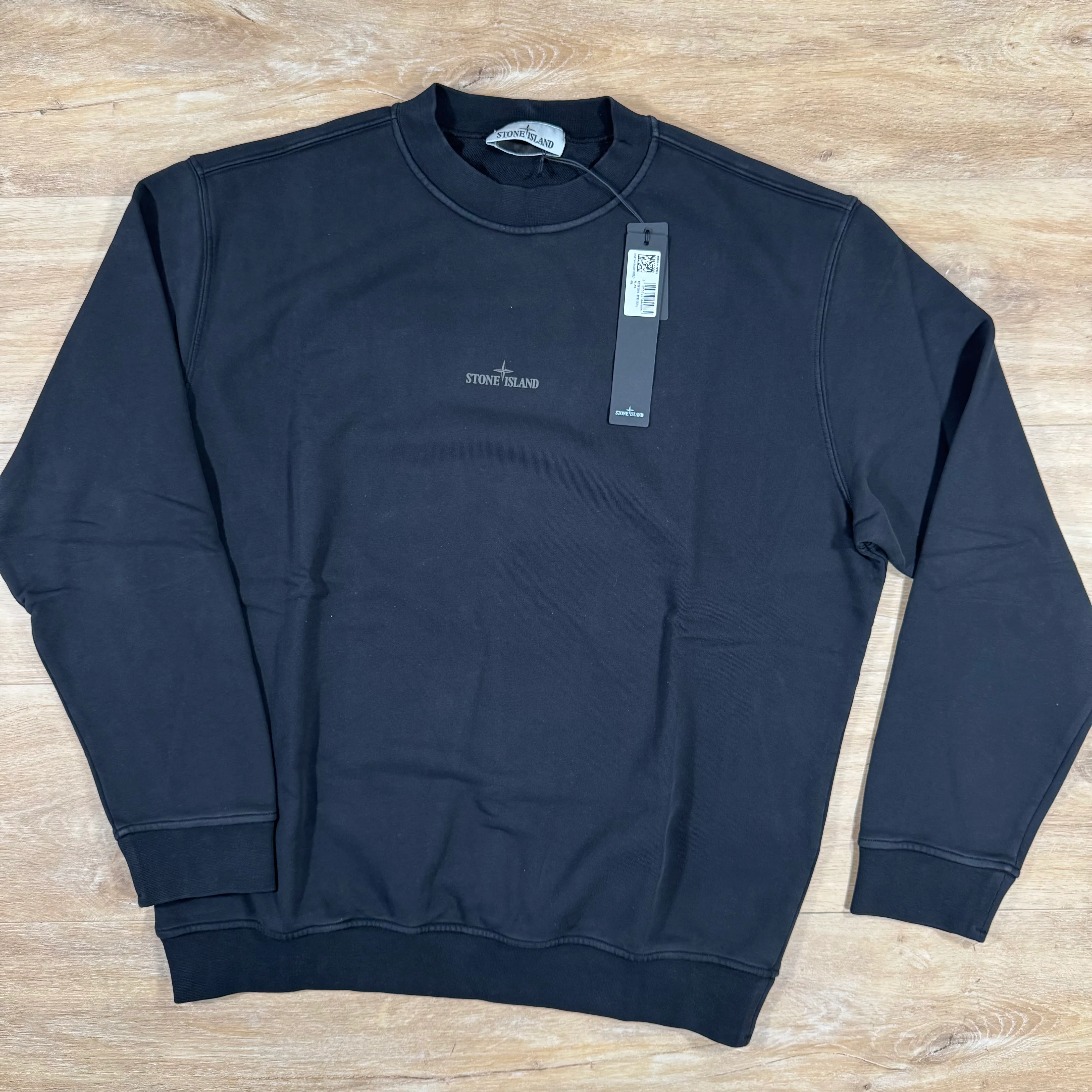 Stone Island Industrial Print Oversized Crewneck Sweatshirt in Black - Image 2
