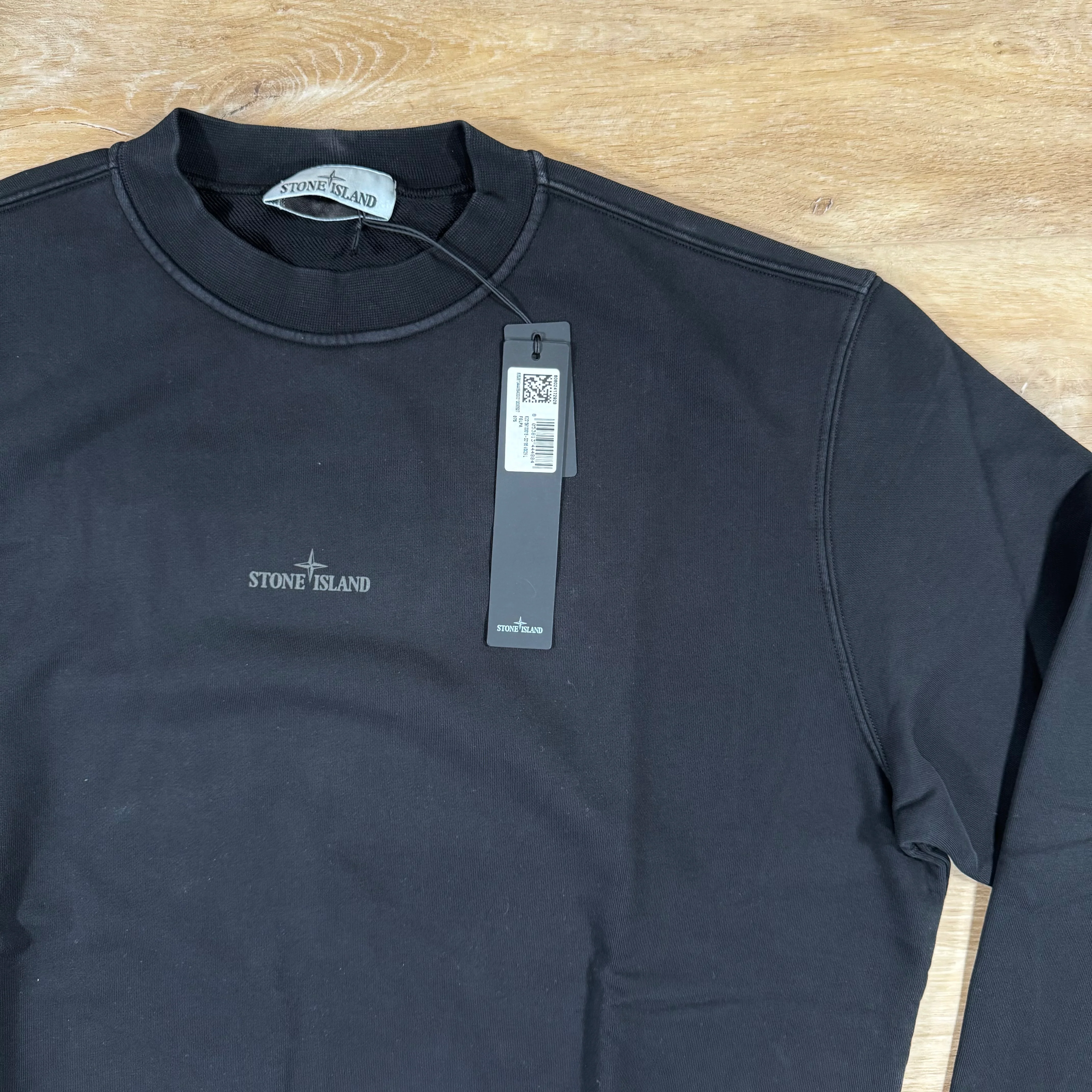 Stone Island Industrial Print Oversized Crewneck Sweatshirt in Black - Image 3