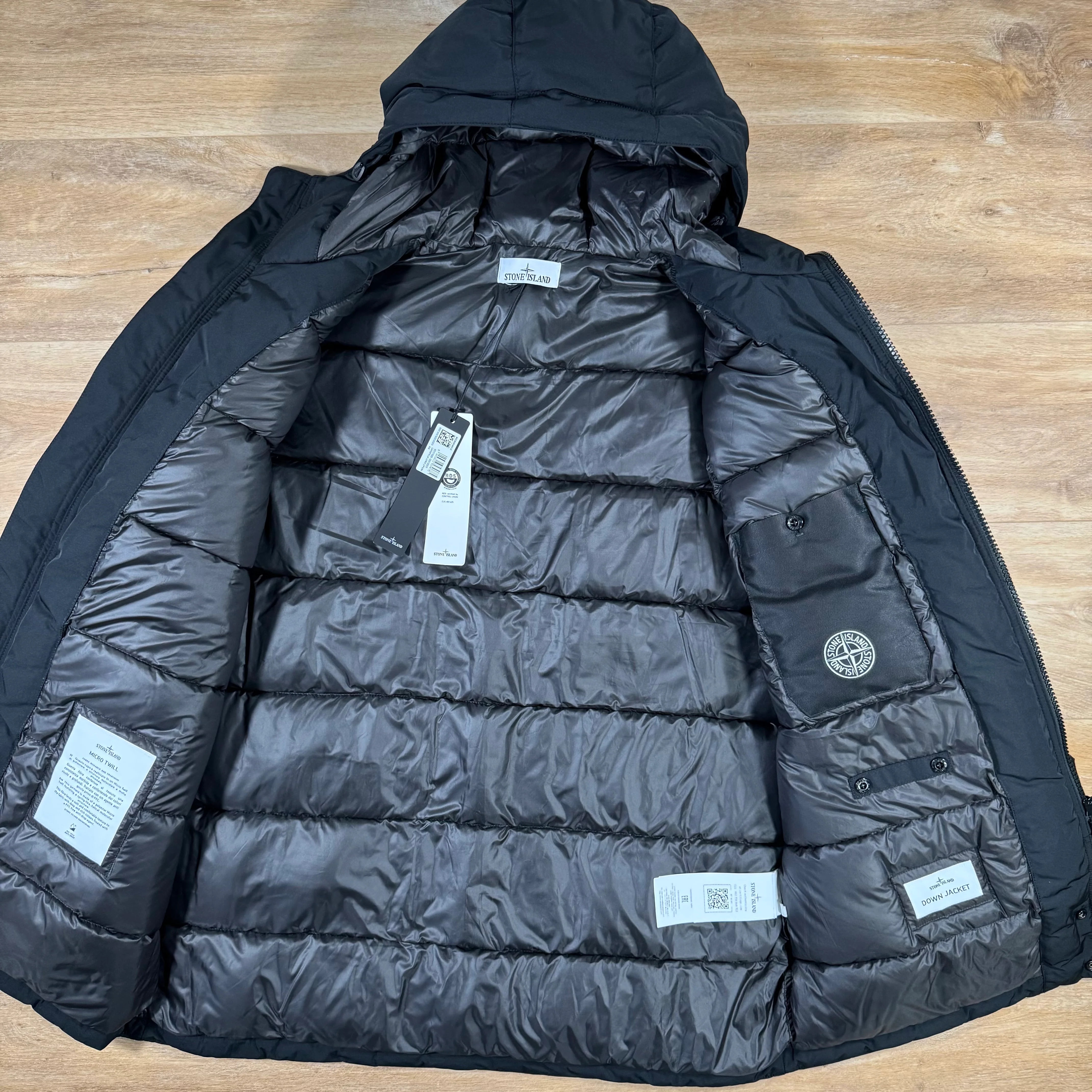 Stone Island Micro Twill Down Parka in Black - Image 5