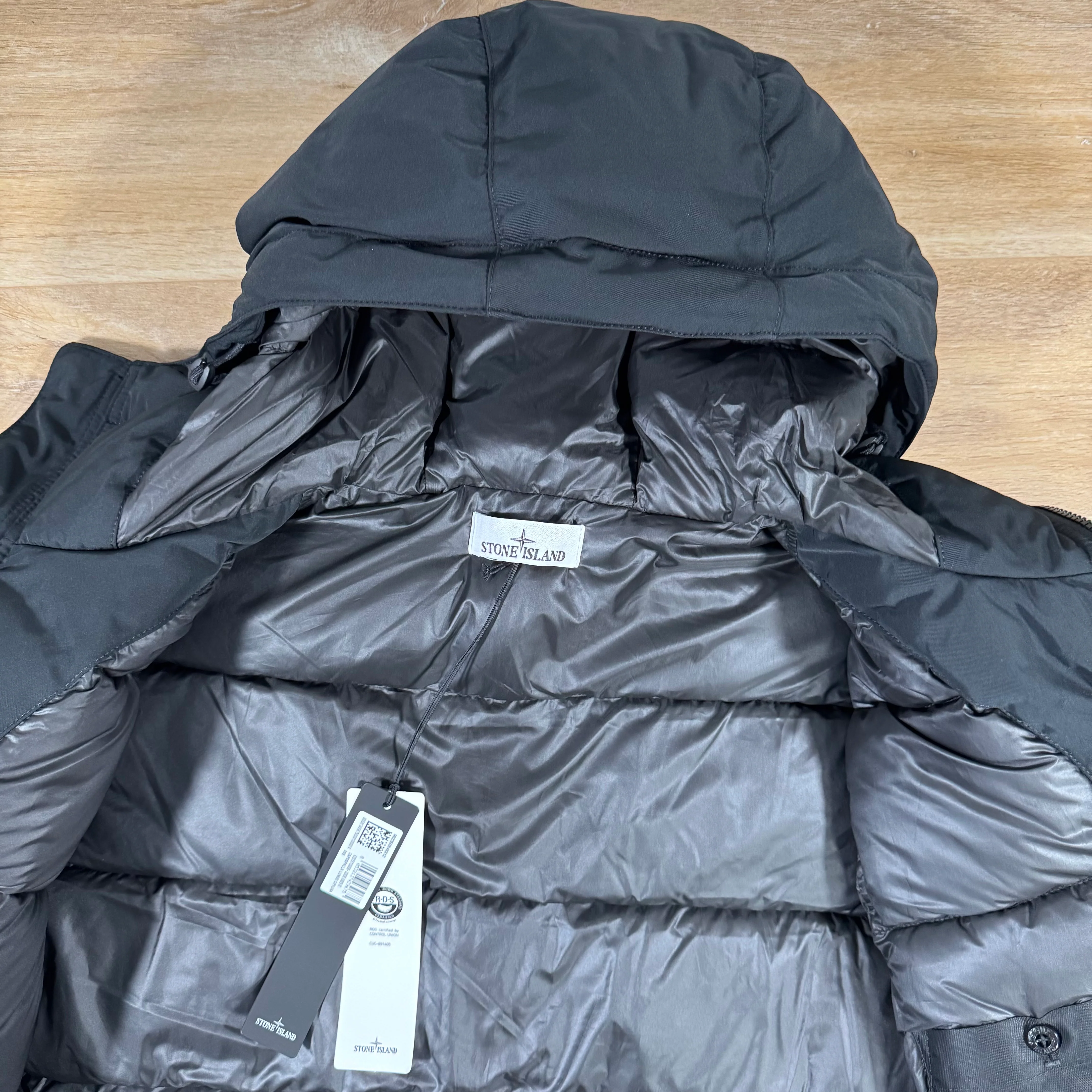 Stone Island Micro Twill Down Parka in Black - Image 6